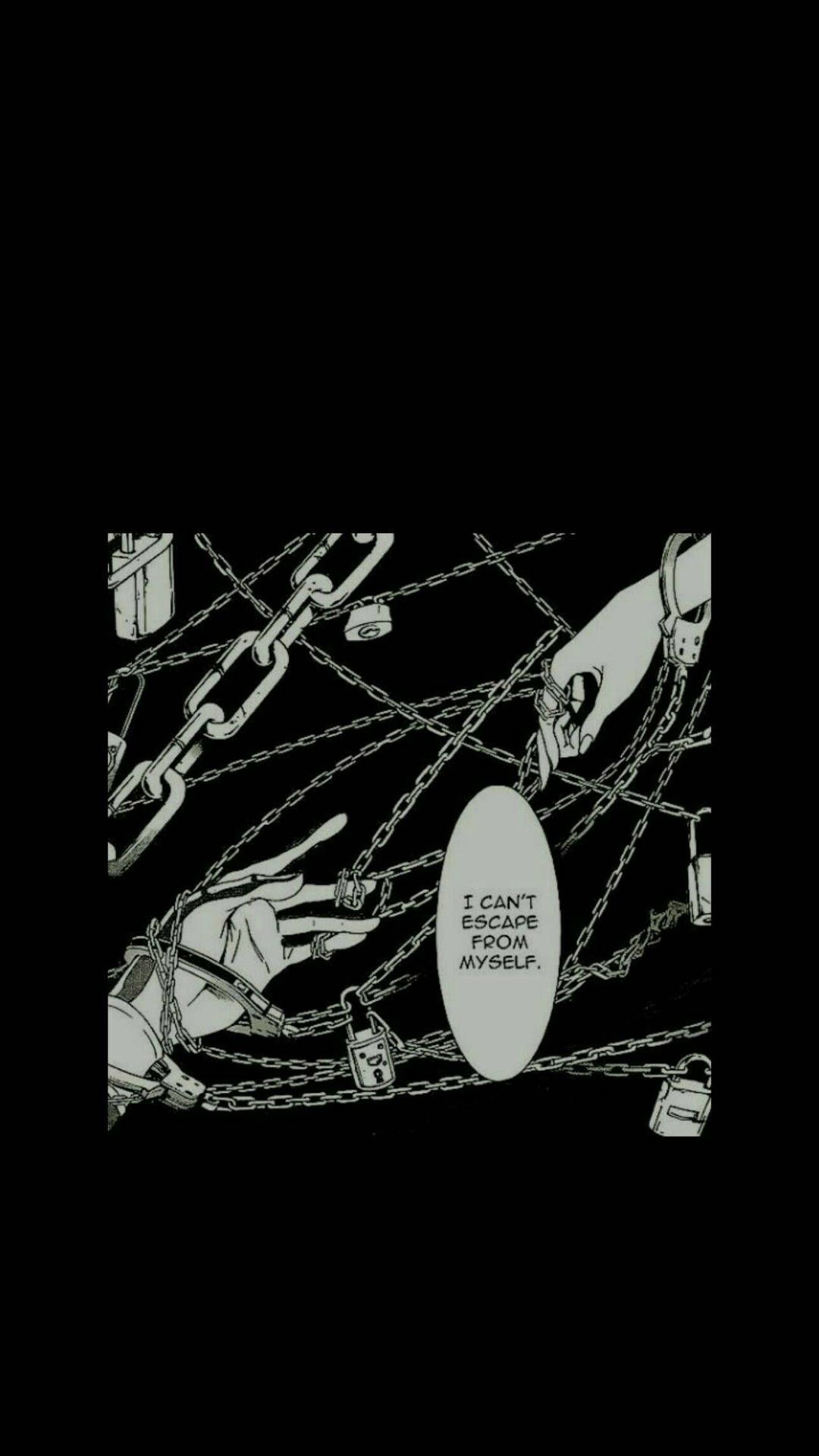 Manga-Panel, Schwarz-Weiß, Hand, Schwarzer Hintergrund, Minimalistisch, Sperrbildschirm fürs iPhone
