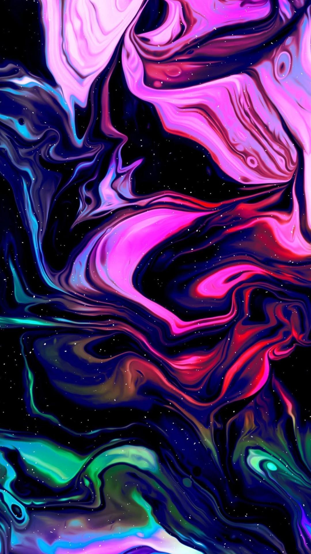 Flüssige Farben, Pink und Lila, Marmoreffekt, Dunkel, Full HD, Handy-Hintergrund im Hochformat