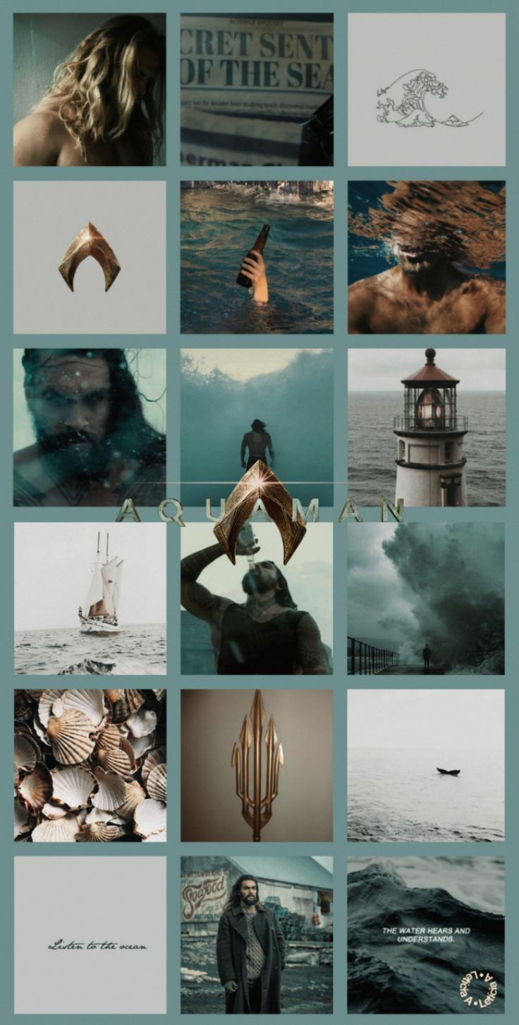 Aquaman, Jason Momoa, Ästhetische Collage, Meer, Türkis, Sperrbildschirm fürs iPhone