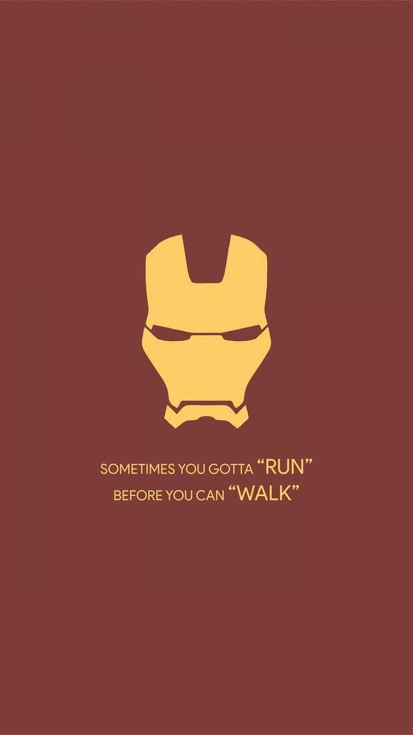 Iron Man, Helm, Zitat, Braunroter Hintergrund, Minimalismus, Sperrbildschirm fürs iPhone