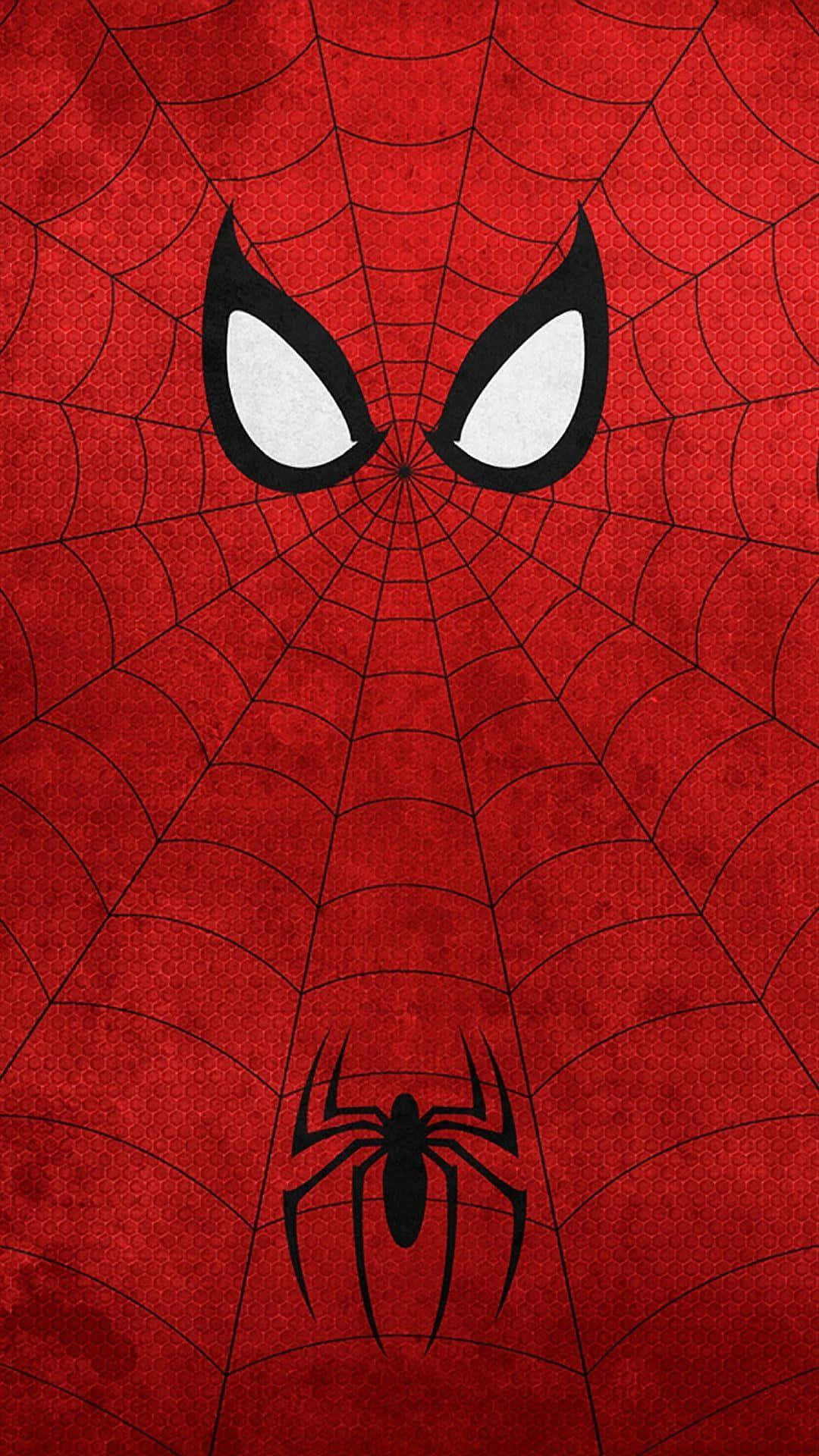 Spider-Man, Maske, Spinnennetz, Spinnen-Symbol, Roter Hintergrund, Minimalistisch, Sperrbildschirm