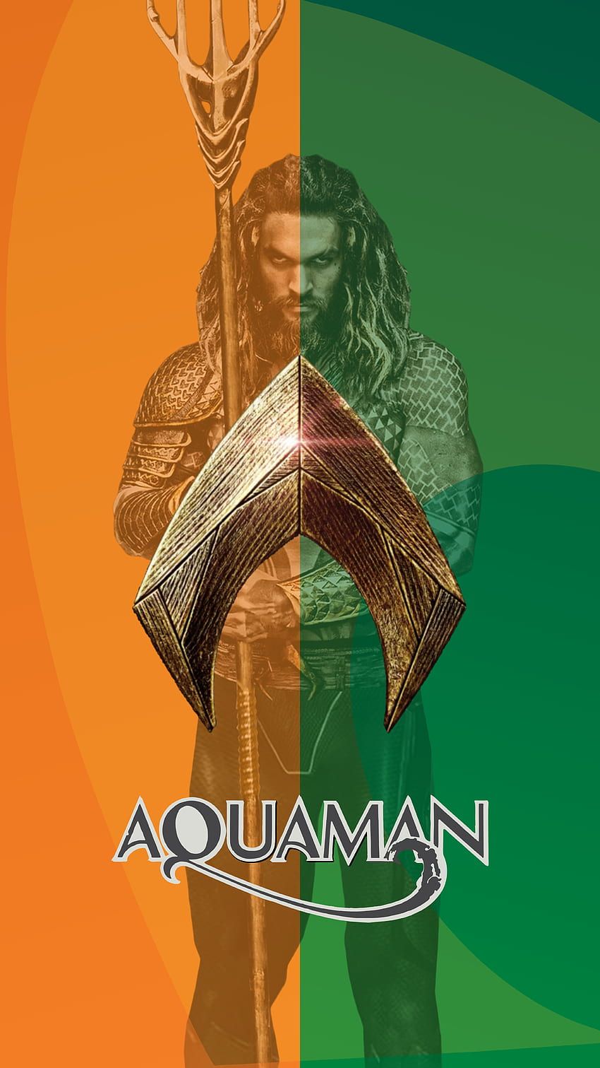 Aquaman, Aquaman-Logo, Orange, Grün, Schriftzug, HD, Sperrbildschirm fürs iPhone
