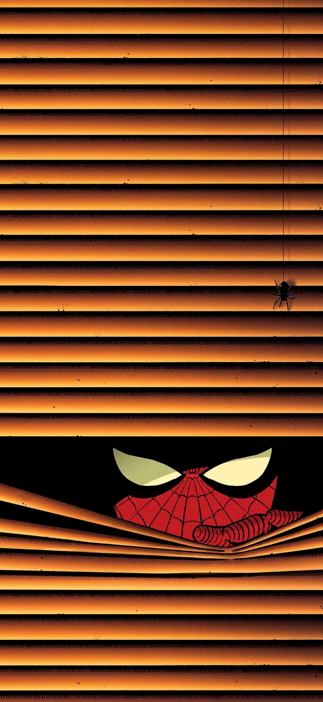 Spider-Man, Augen, Jalousien, Orange, Minimalistisch, Hintergrundbild für iPhone und Android