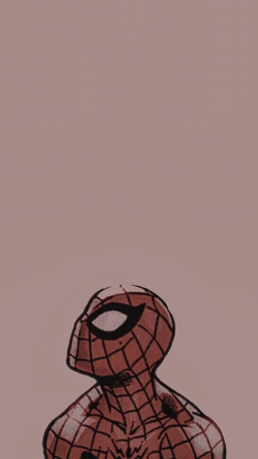 Spider-Man, Maske, Illustration, Altrosa, Minimalistisch, HD, Handy-Hintergrund