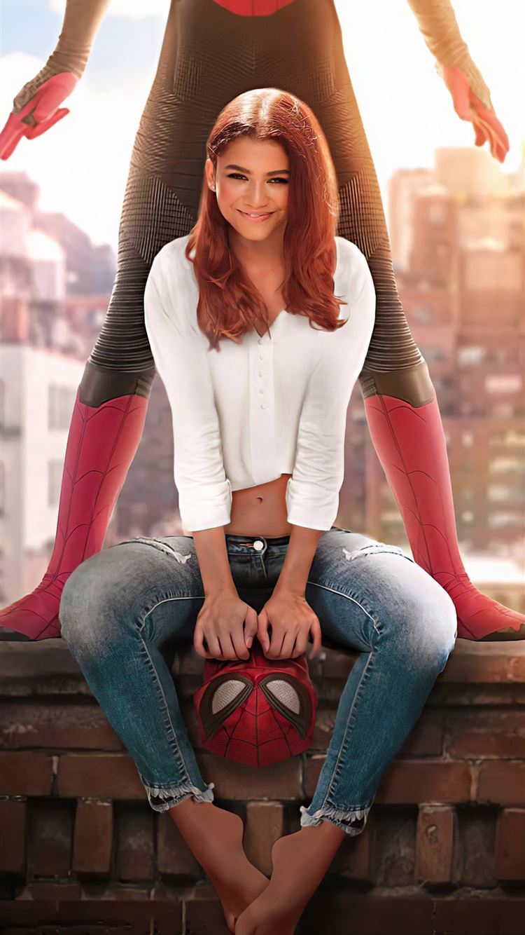 MJ, Zendaya, Spider-Man: Far From Home, Spider-Man, Dach, Android-Hintergrundbild