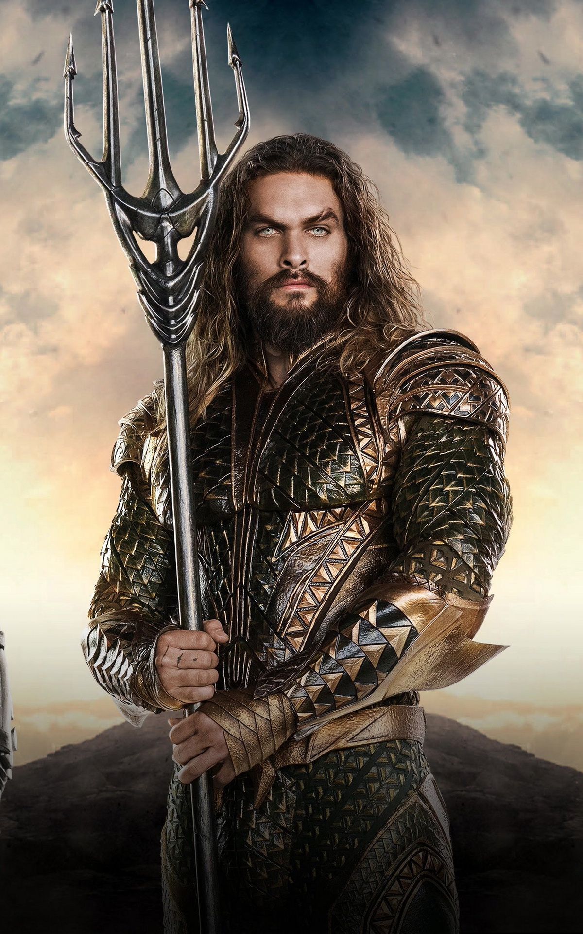 Aquaman, Jason Momoa, Justice League, Dreizack, Rüstung, Hintergrundbild fürs Handy