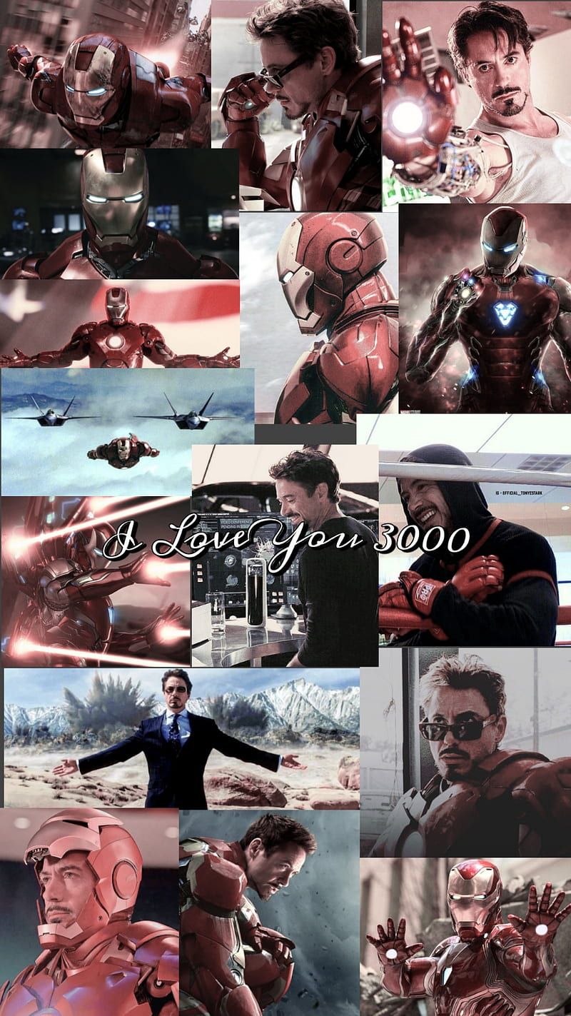 Iron Man, Tony Stark, Collage, I love you 3000, Avengers, HD, Handy-Hintergrundbild