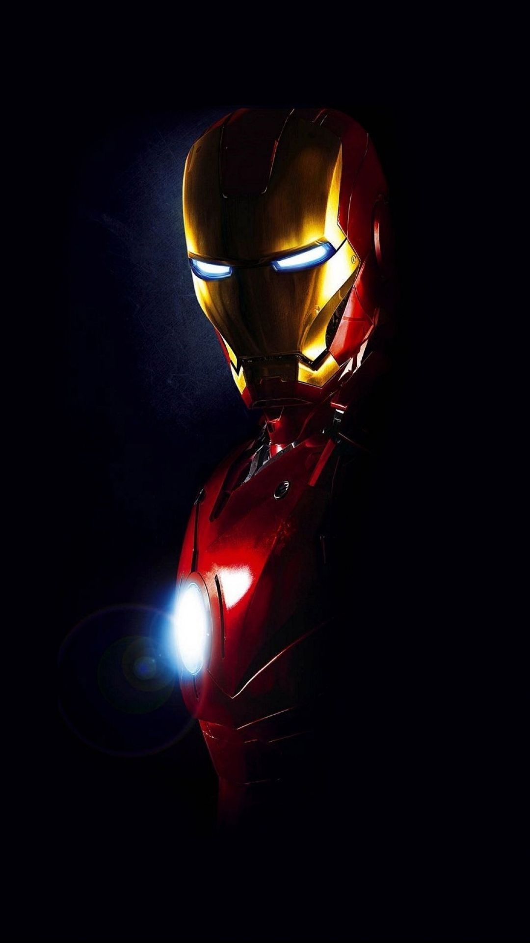 Iron Man, Helm, Schwarzer Hintergrund, Leuchtende Augen, Dunkel, Sperrbildschirm fürs iPhone