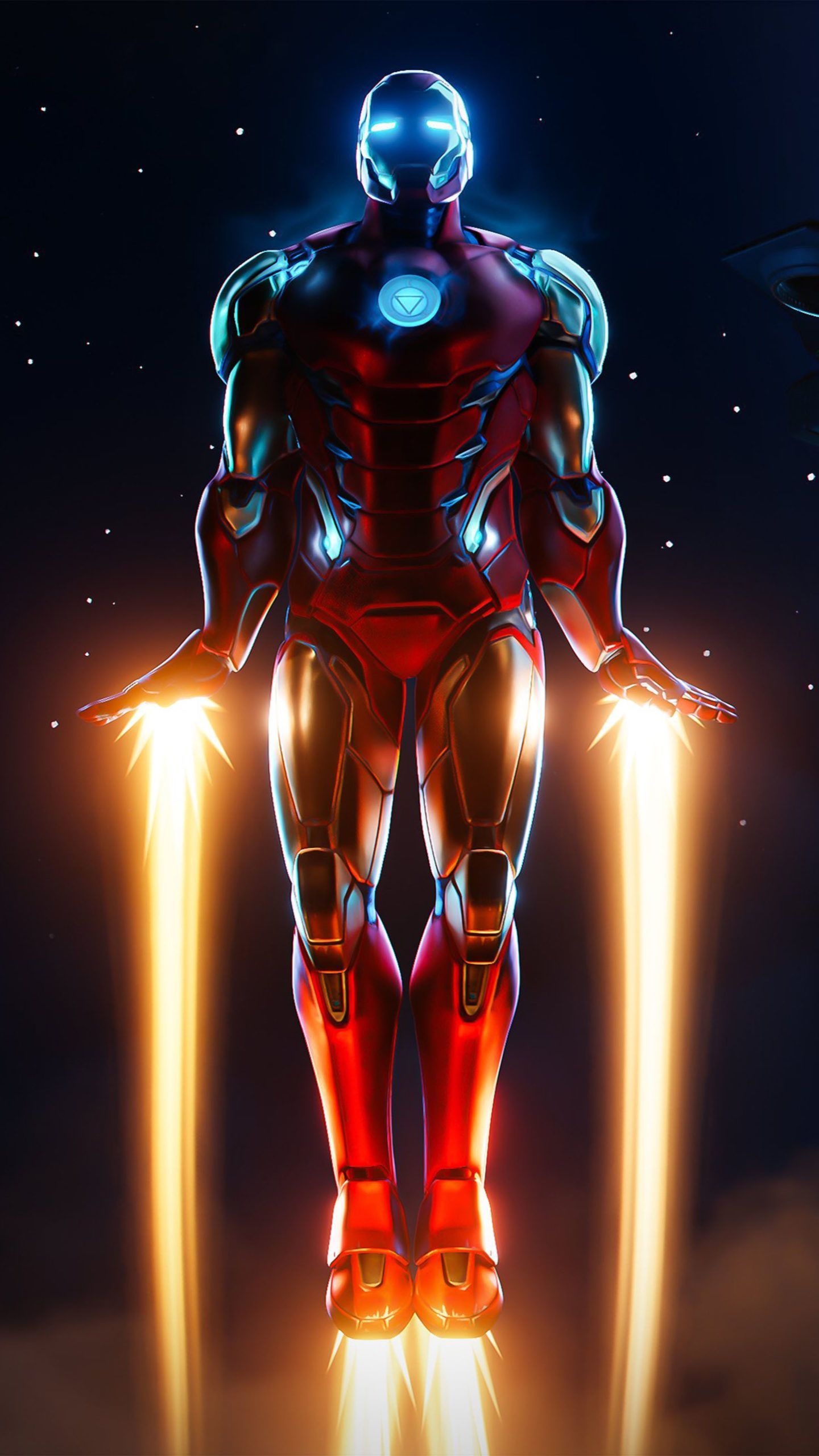 Iron Man, Düsenantrieb, Flug, Dunkler Hintergrund, Rüstung, Sperrbildschirm fürs iPhone