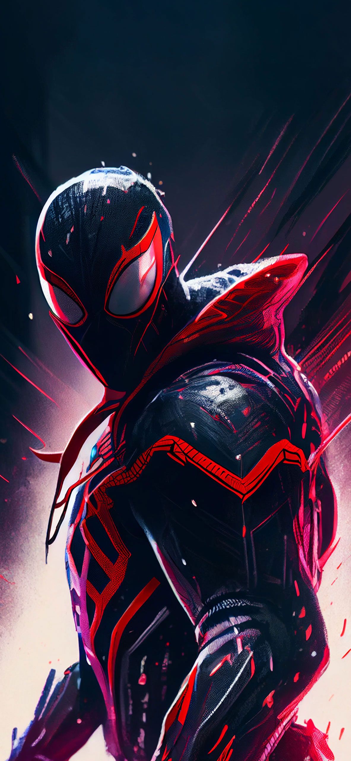 Miles Morales, Spider-Man, Anzug, Rot, Dunkel, Full HD, Sperrbildschirm fürs iPhone