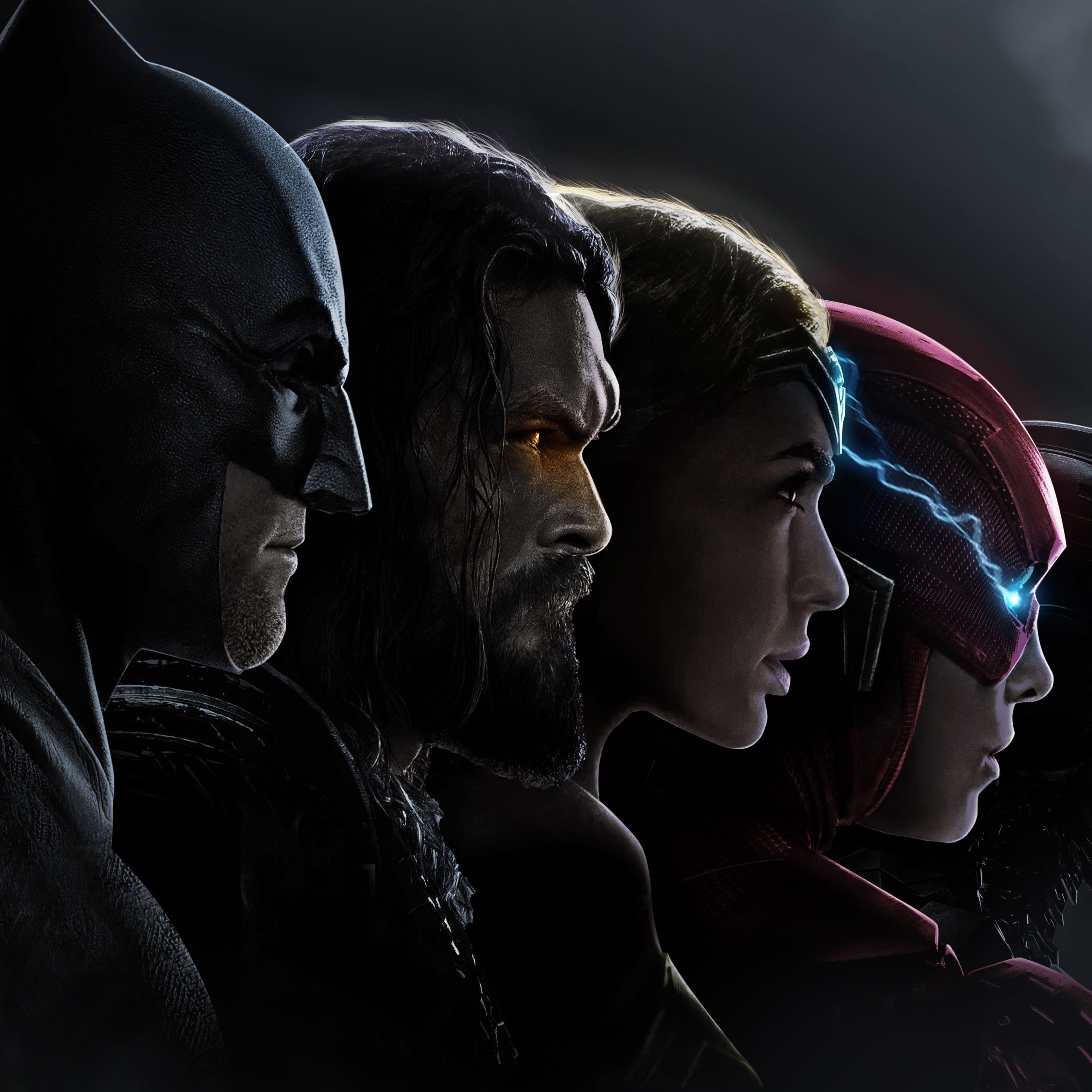 Justice League, Batman, Aquaman, Wonder Woman, Profile, 2K, iPad-Hintergrundbild