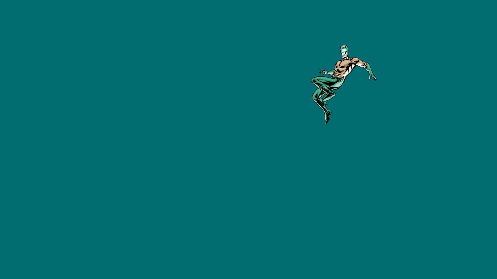 Aquaman, Schwimmen, Petrol, Minimalistisch, Full HD 1080p, Desktop-Hintergrundbild