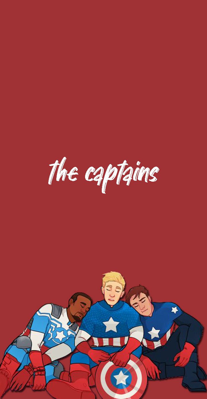 Captain America, Captain Marvel, The Captains, Roter Hintergrund, Comic-Stil, Sperrbildschirm