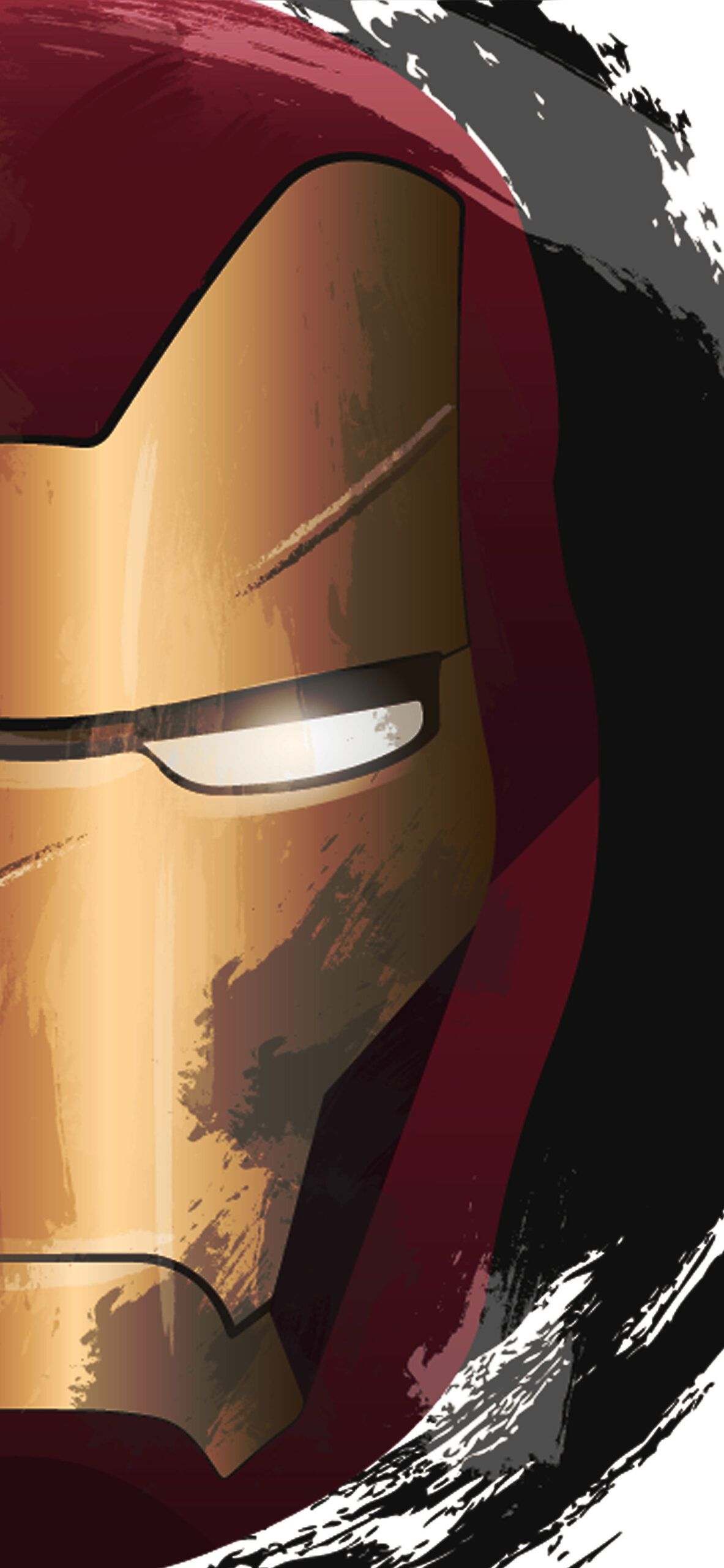 Iron Man, Helm, Pinselstrich, Weißer Hintergrund, Nahaufnahme, Sperrbildschirm fürs iPhone