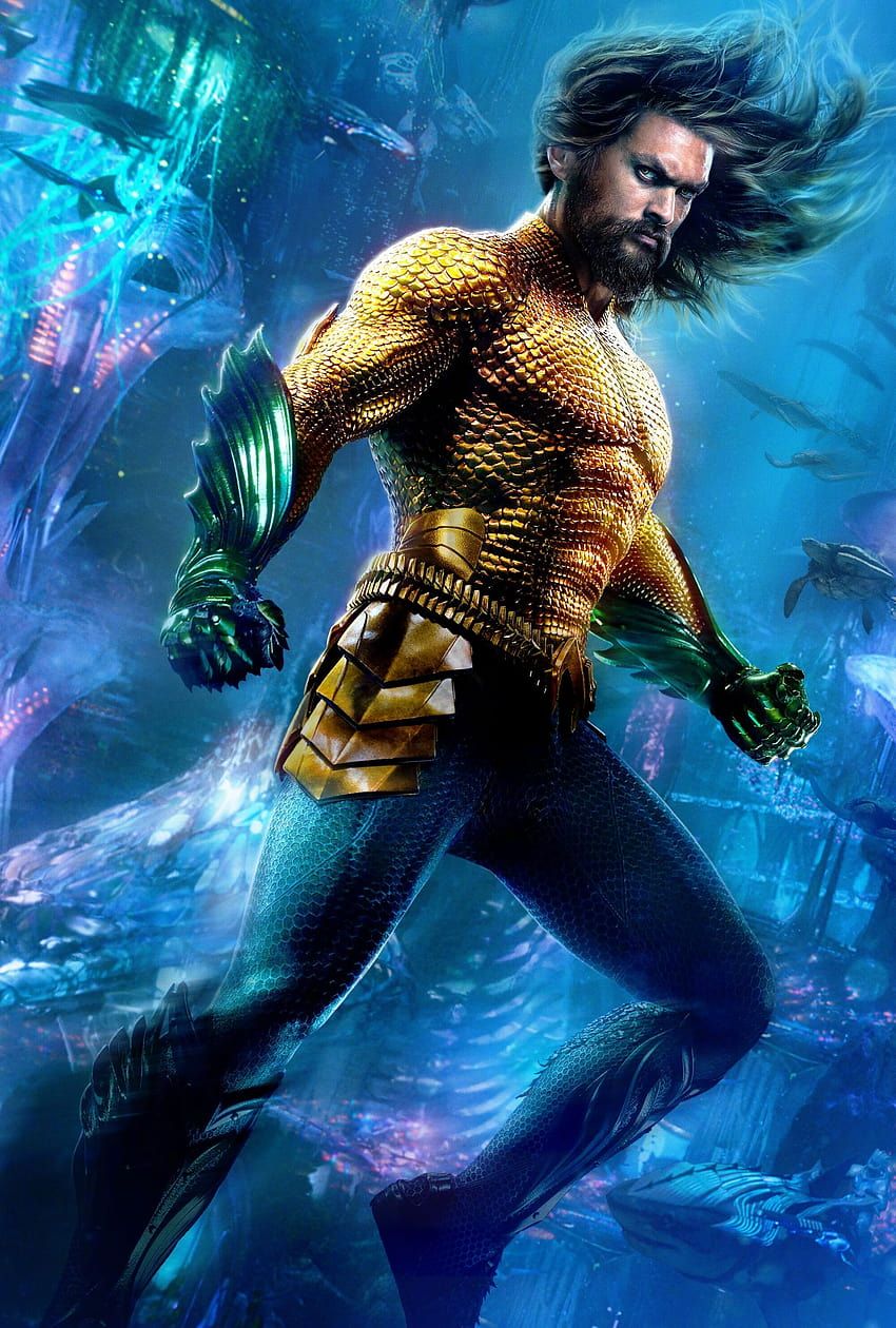 Aquaman, Jason Momoa, Unterwasser, Schwimmen, Digitale Kunst, HD, iPad-Hintergrundbild