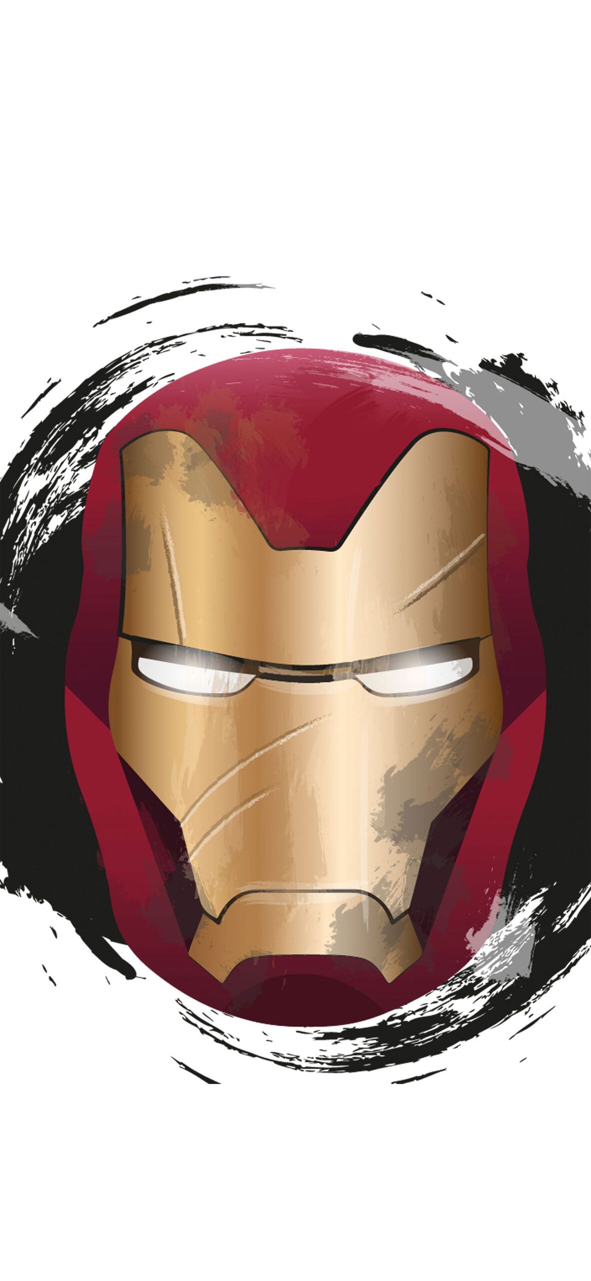 Iron Man, Helm, Pinselstrich, Weißer Hintergrund, Minimalismus, Sperrbildschirm fürs iPhone