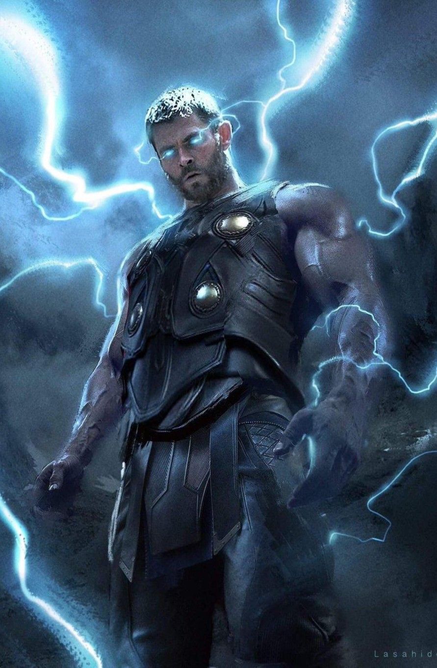 Thor, Blitze, Rüstung, Marvel, Blaugrau, HD, Hintergrundbild fürs Handy
