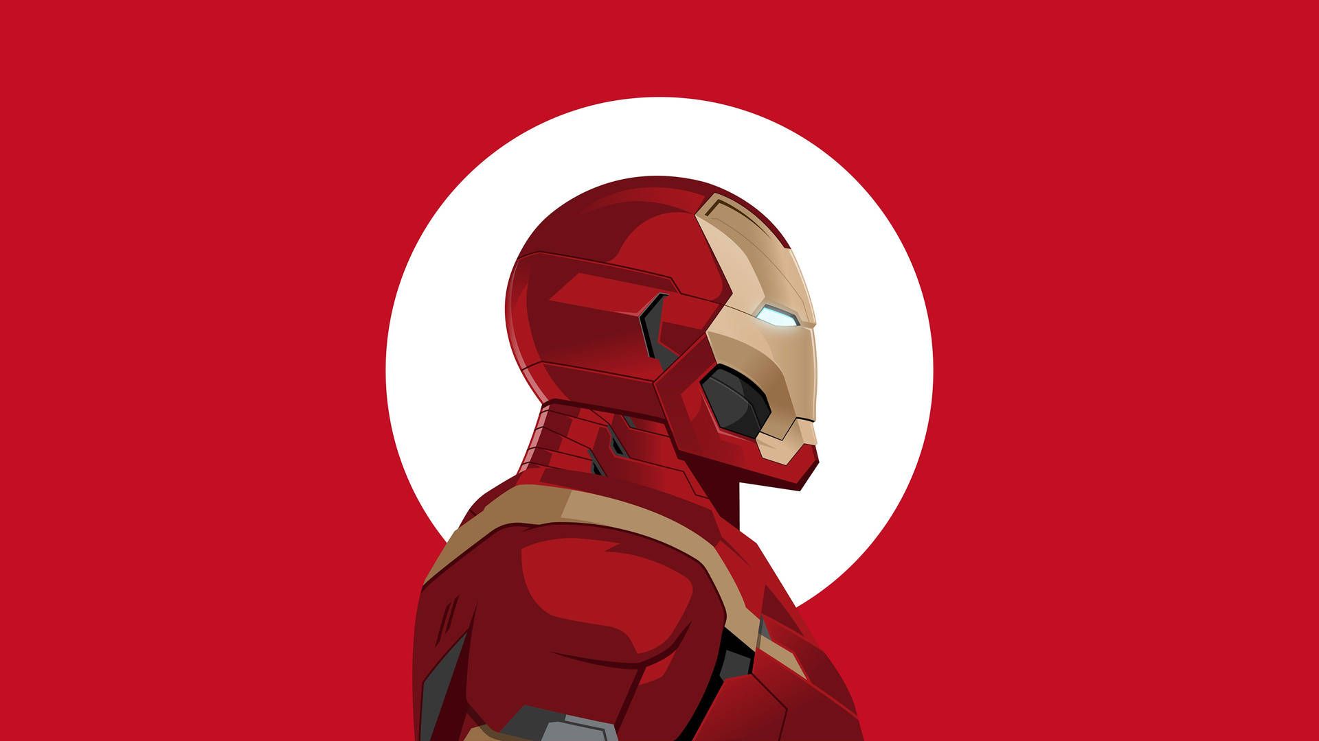Iron Man, Helm, Vektorgrafik, Roter Hintergrund, Profil, Full HD Wallpaper