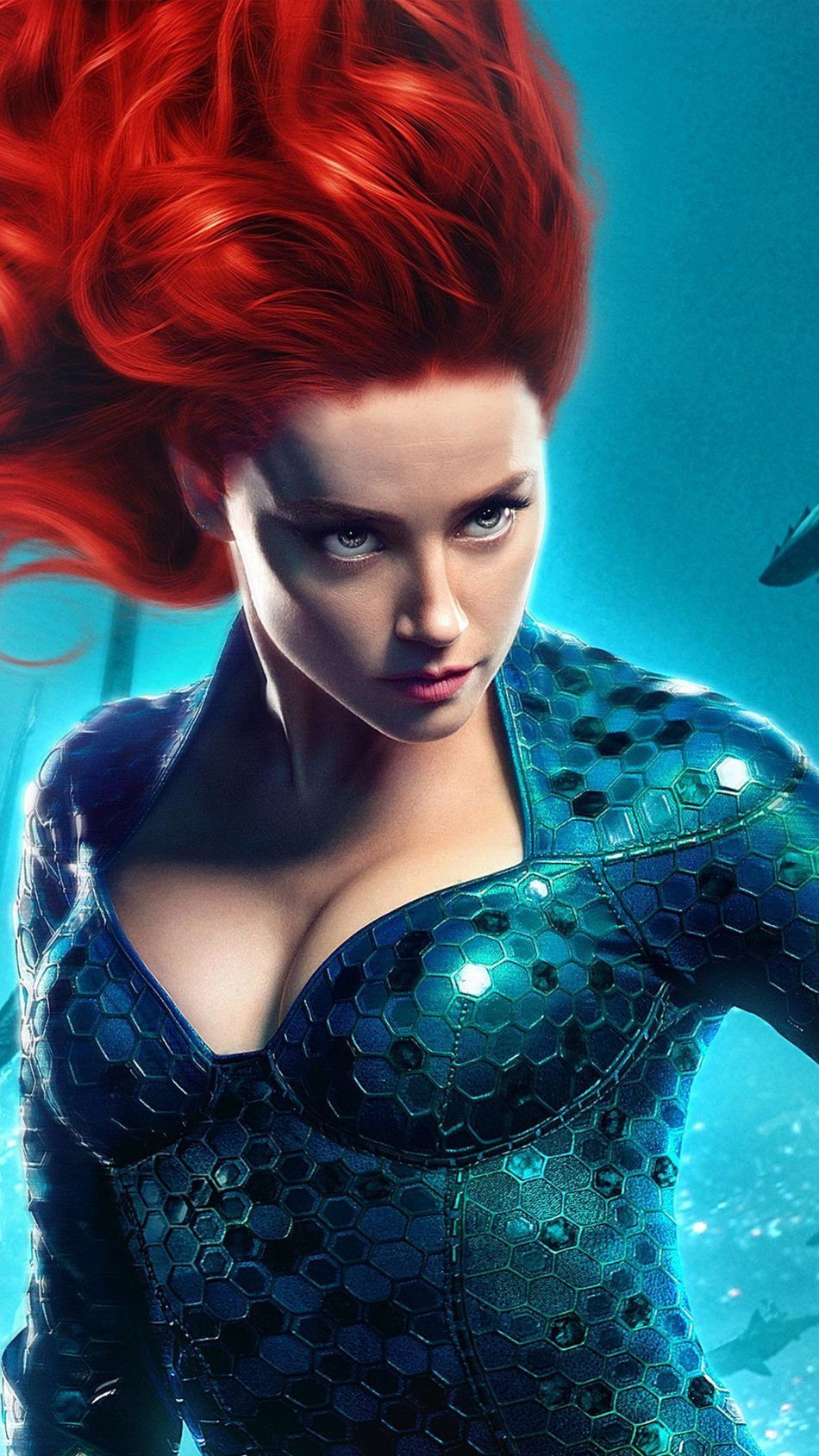 Mera, Amber Heard, Rote Haare, Unterwasser, HD, Hintergrundbild fürs Handy