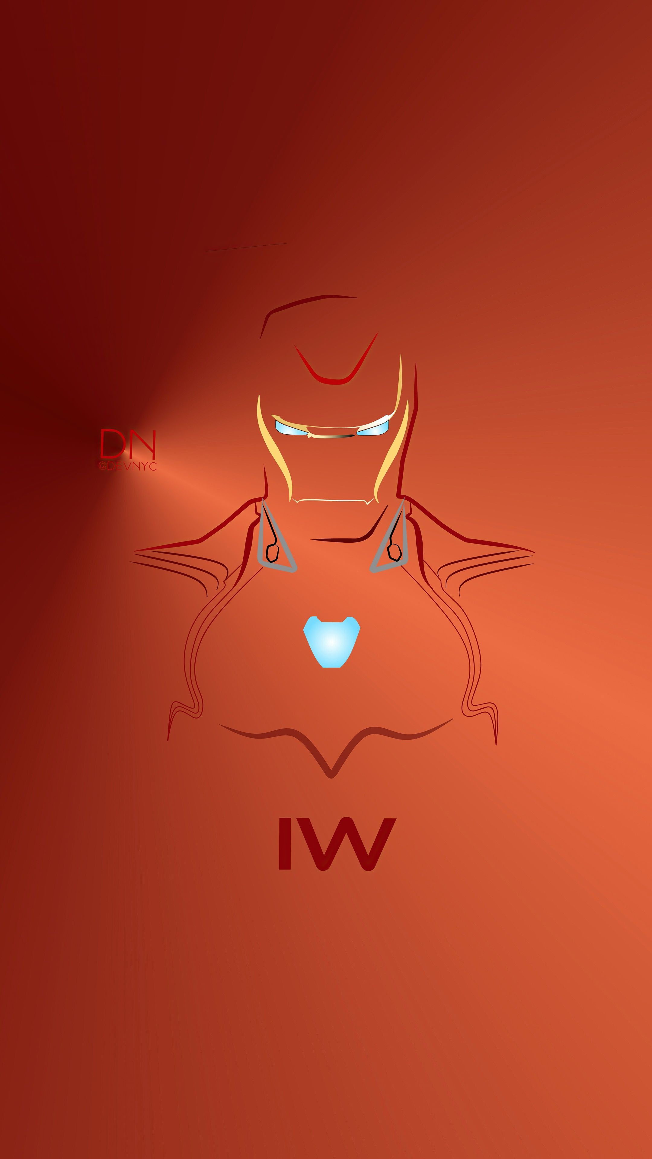 Iron Man, Silhouette, Roter Hintergrund, Minimalismus, Arc-Reaktor, Sperrbildschirm fürs iPhone