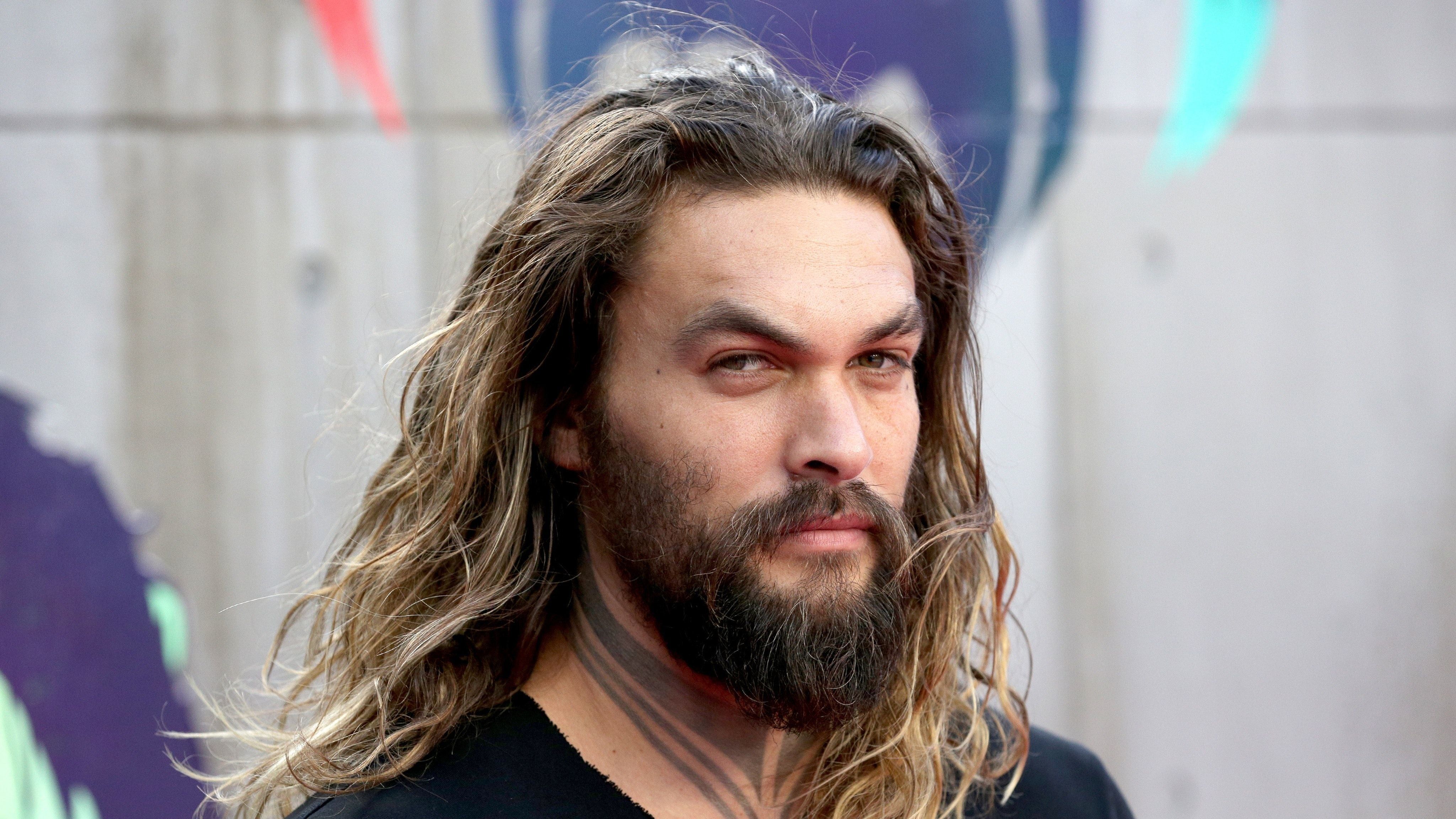 Jason Momoa, Porträt, Lange Haare, Bart, 4K, Hintergrundbild für den PC