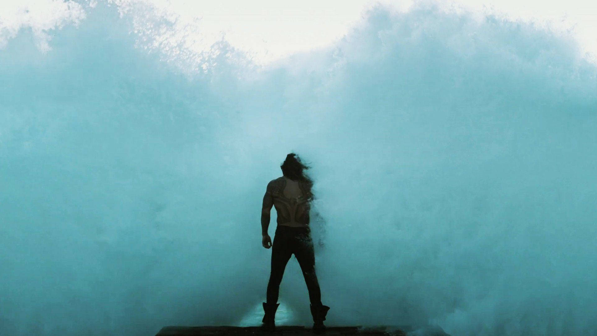 Aquaman, Silhouette, Riesenwelle, Meer, Türkis, Full HD, Desktop-Hintergrund für Windows