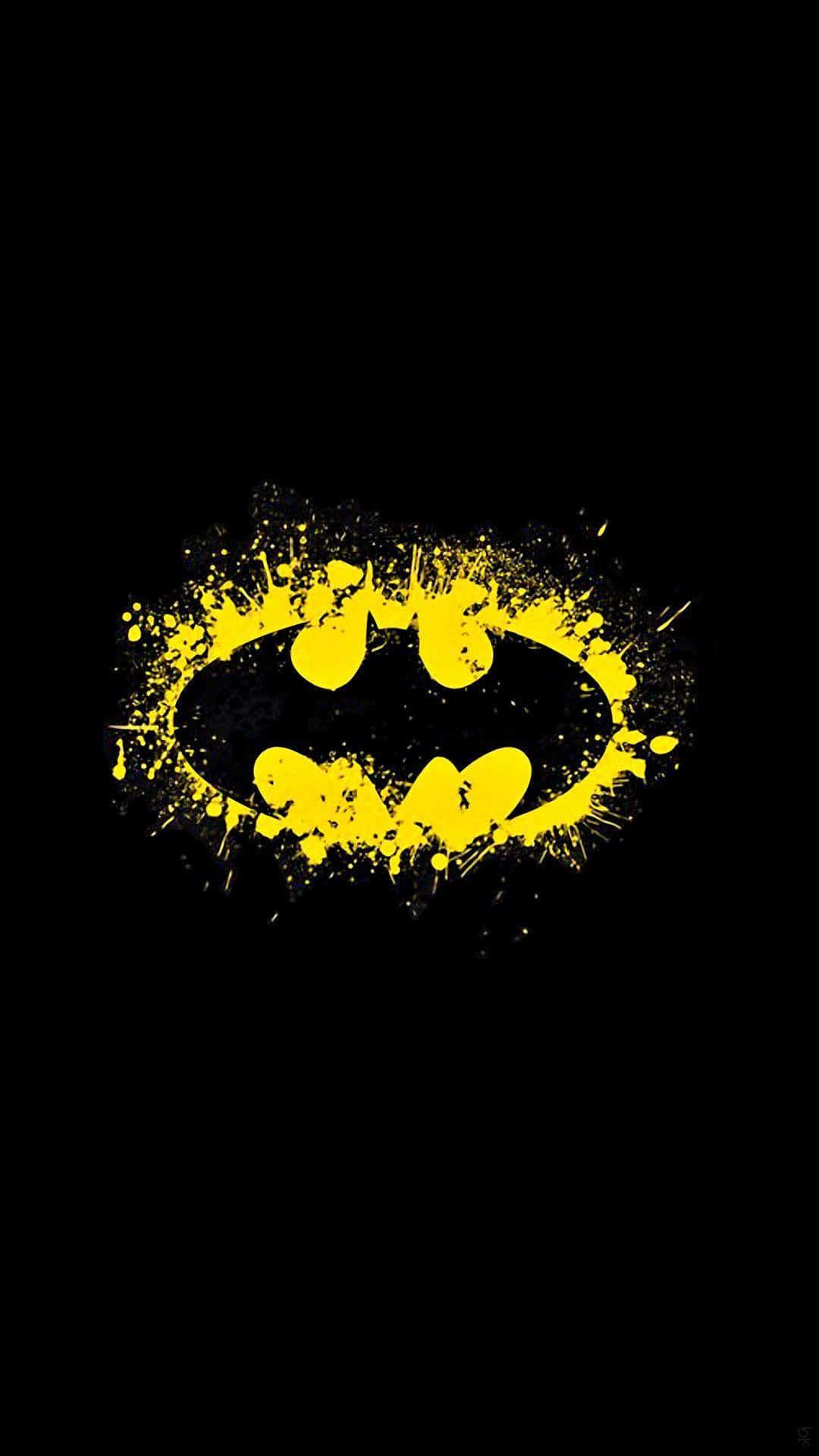 Batman-Logo, Batman, Gelb, Schwarzer Hintergrund, Full HD, Sperrbildschirm fürs iPhone