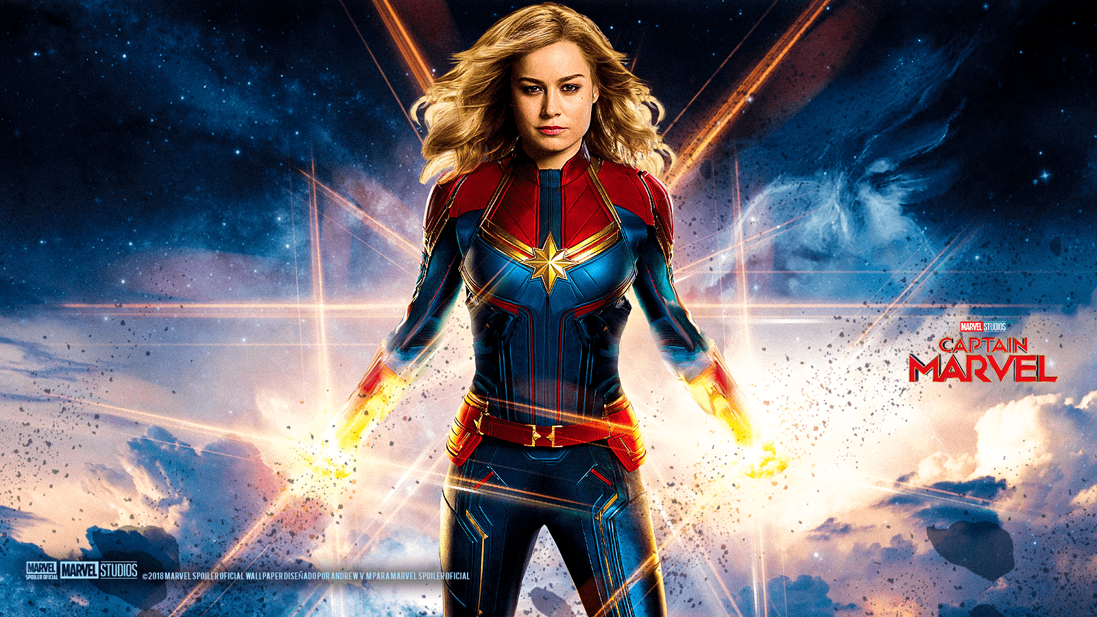 Captain Marvel, Brie Larson, Marvel Studios, Filmplakat, Weltraum, Energie, HD, Desktop-Hintergrund