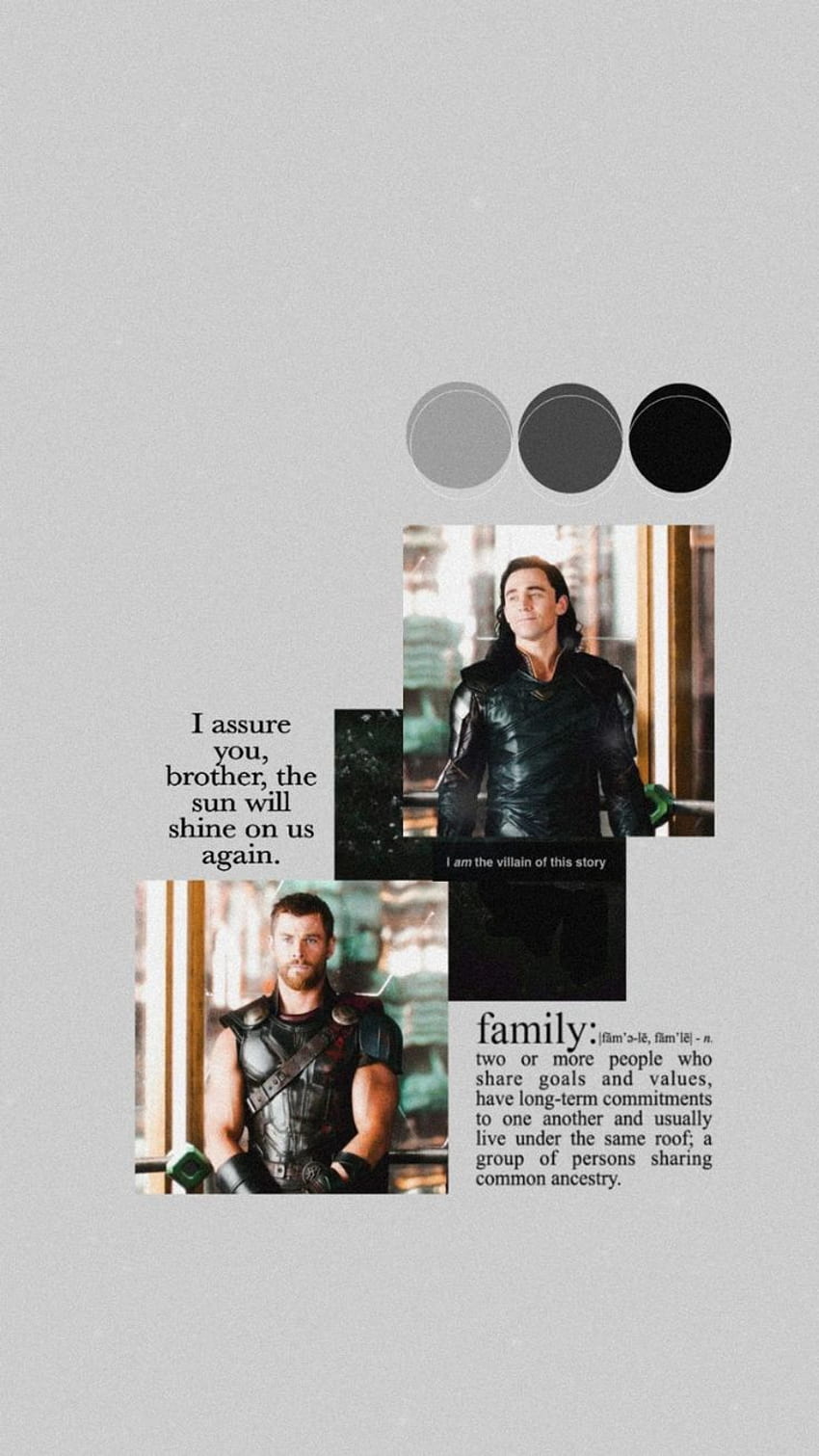 Thor, Loki, Collage, Text, Grauer Hintergrund, HD, Sperrbildschirm fürs iPhone