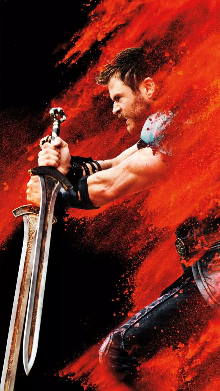 Thor, Schwert, Roter Umhang, Rote Farbe, Marvel, HD, Handy-Hintergrund im Hochformat