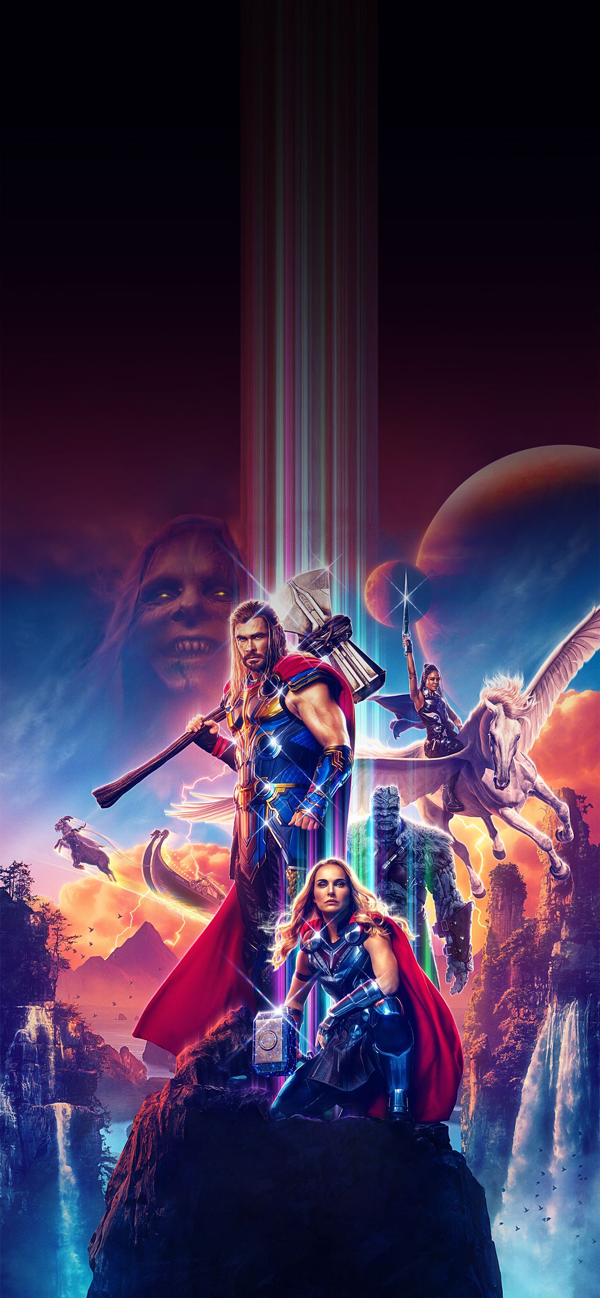 Thor: Love and Thunder, Thor, Filmplakat, Bunt, Marvel, Hintergrundbild für iPhone und Android