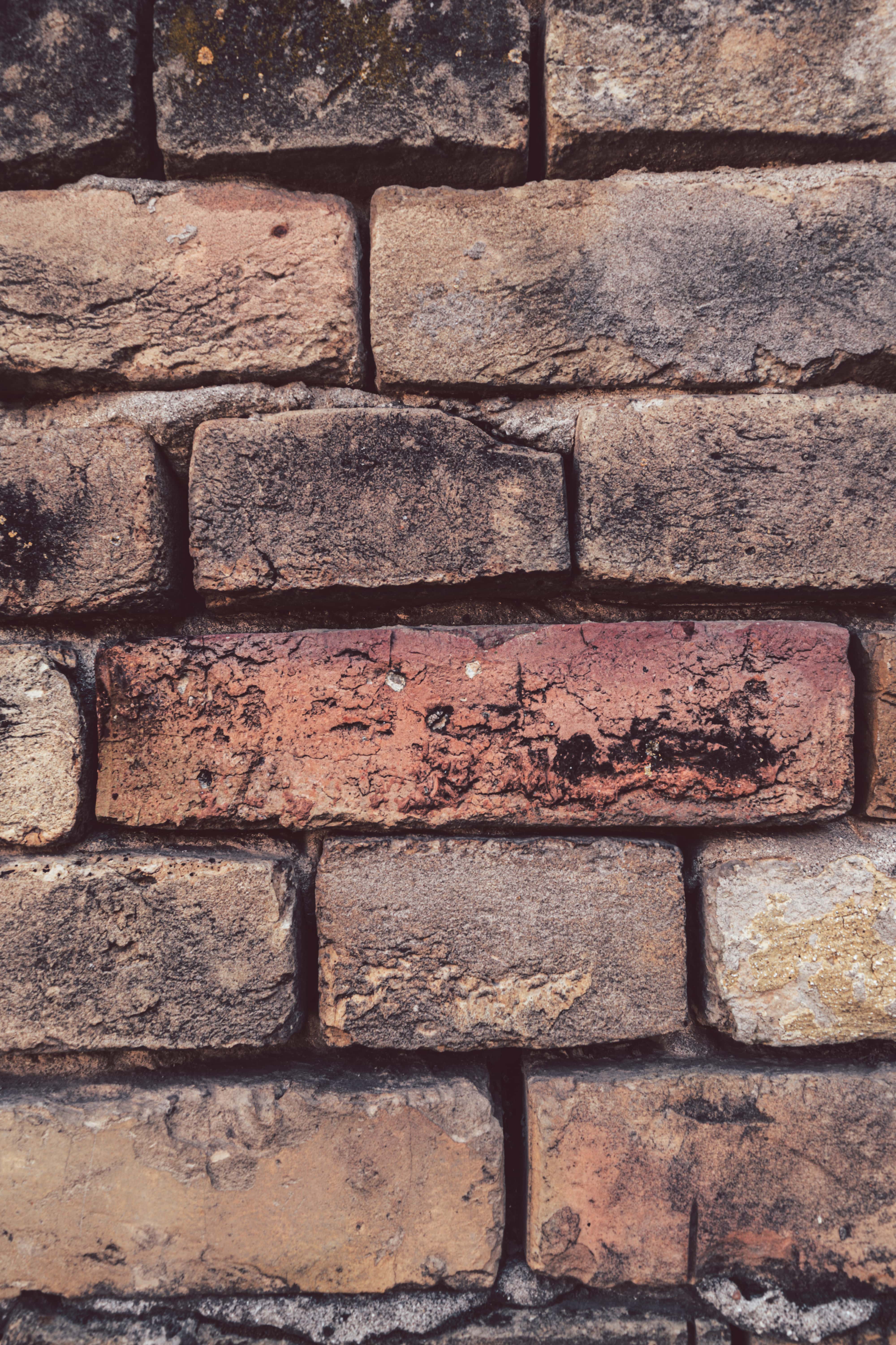 Backsteinmauer, Alte Ziegel, Rotbraun, Rustikal, Nahaufnahme, Android-Hintergrundbild