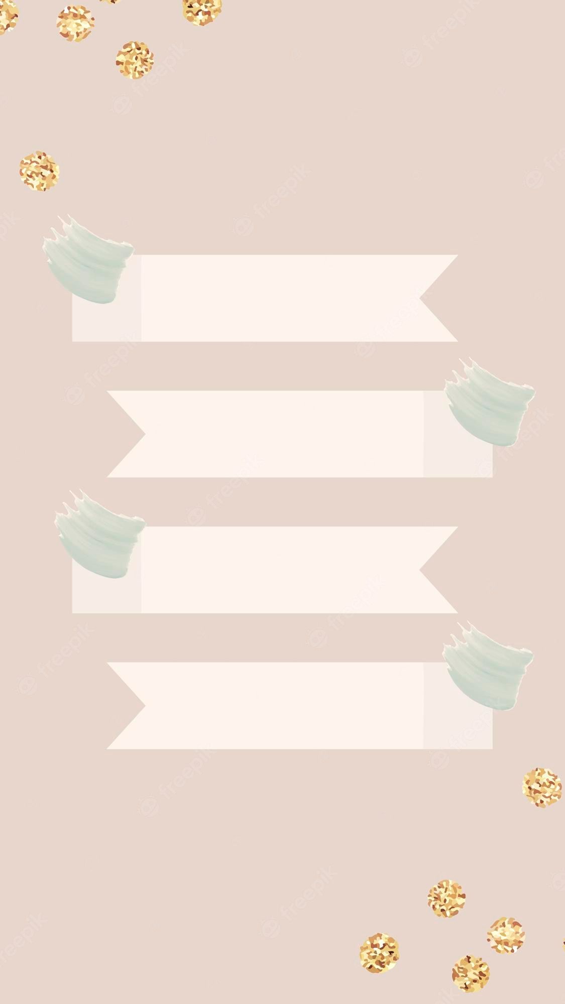 Papierbanner, Washi-Tape, Beiger Hintergrund, Minimalistisch, Goldkonfetti, Sperrbildschirm fürs iPhone