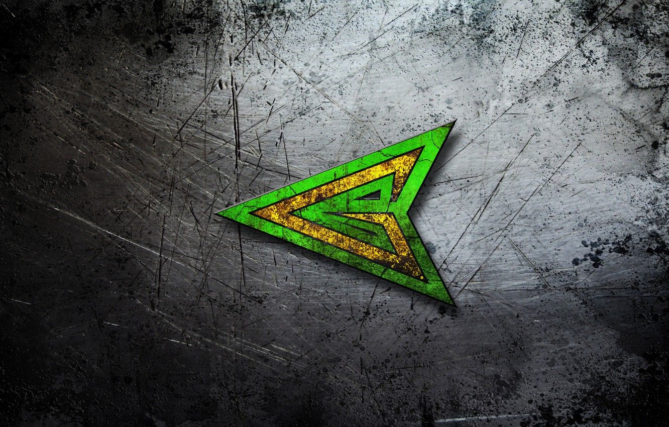 Green Arrow, Pfeil-Logo, DC Comics, Zerkratztes Metall, Grunge, Grün, HD, PC-Hintergrundbild