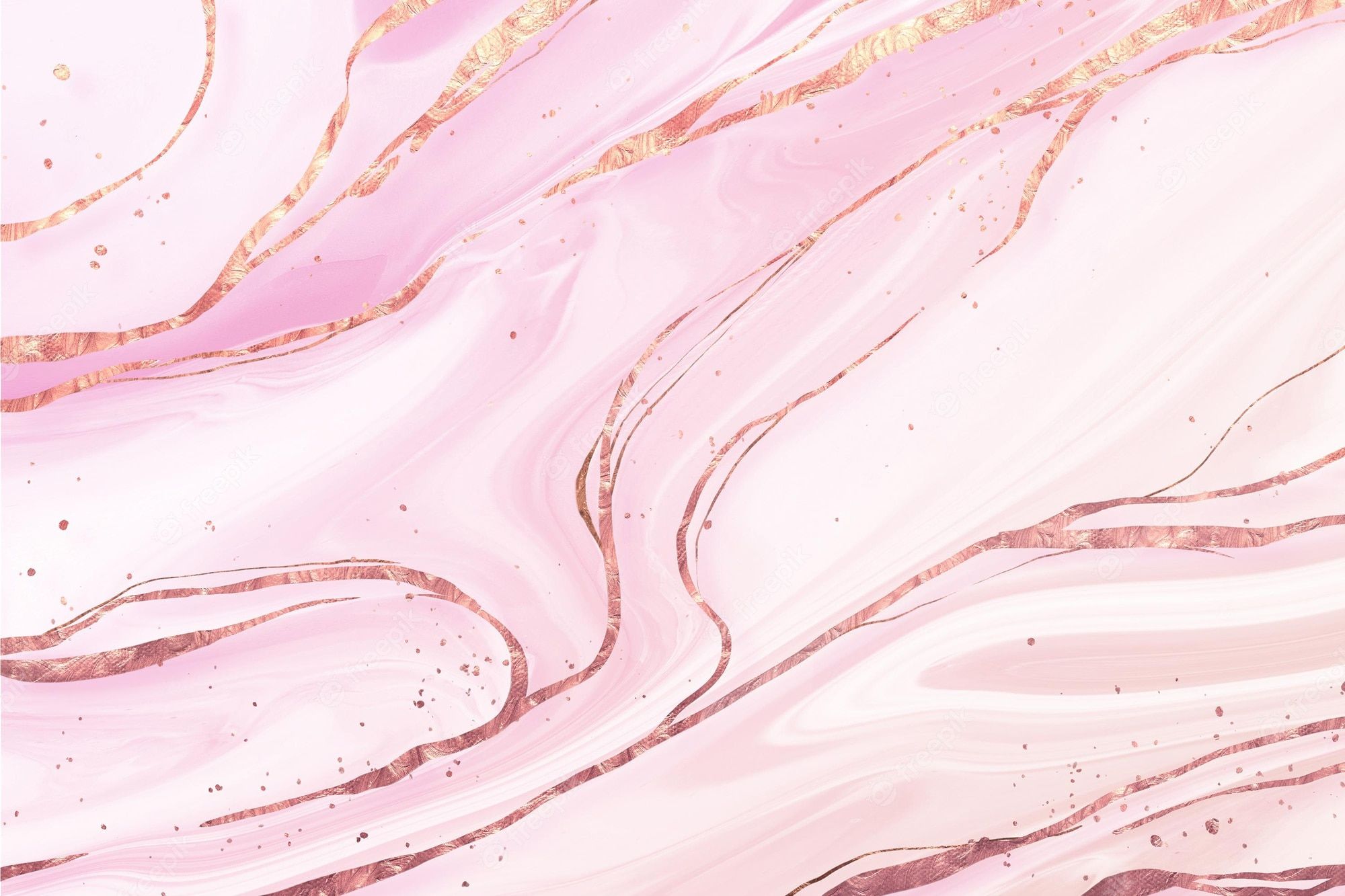 Marmoroptik, Rosa, Roségold, Wellenlinien, Flüssige Farben, Full-HD-Hintergrundbild für PC