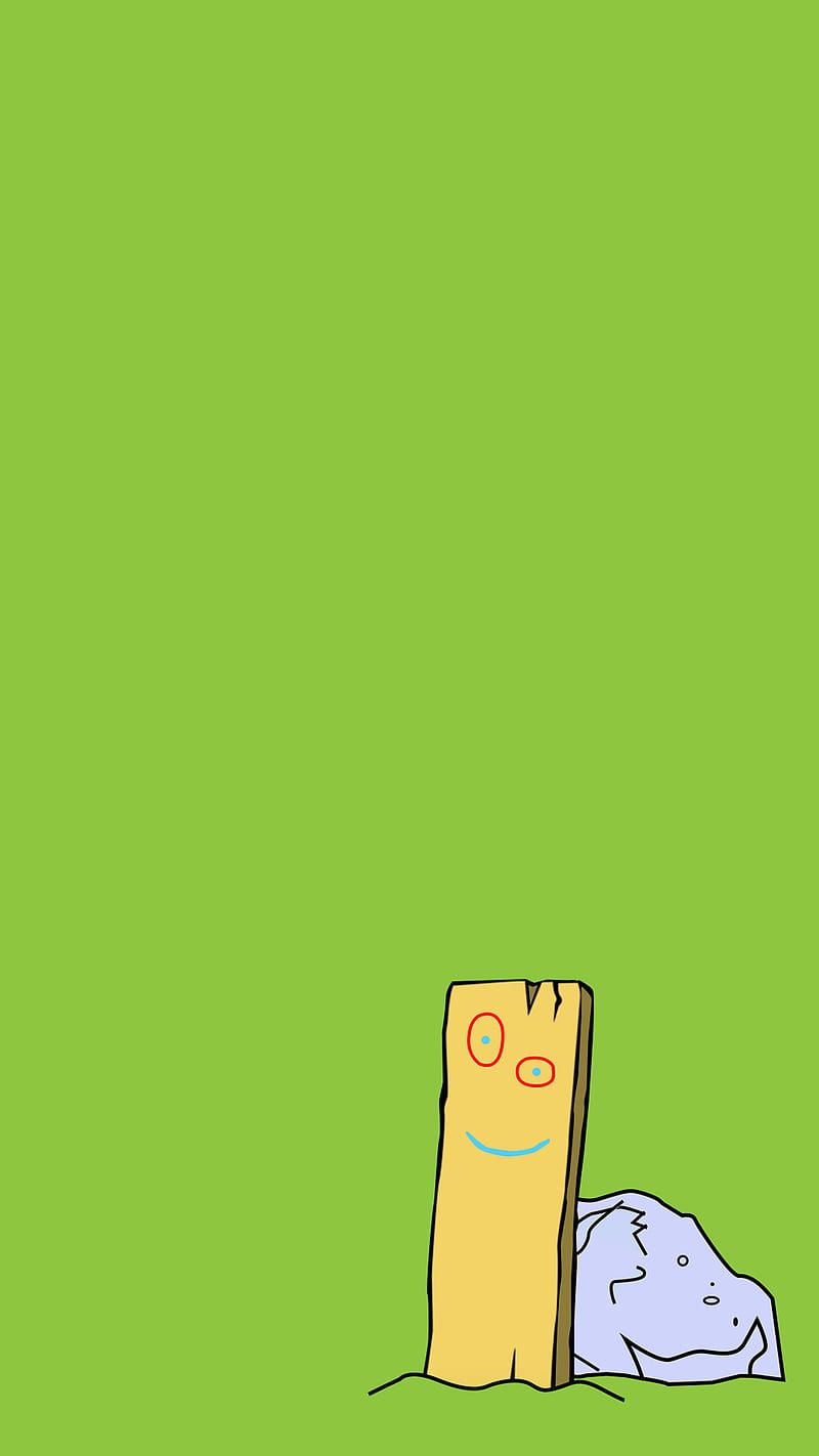 Plank, Ed, Edd n Eddy, Cartoon, Grüner Hintergrund, Stein, Sperrbildschirm fürs iPhone