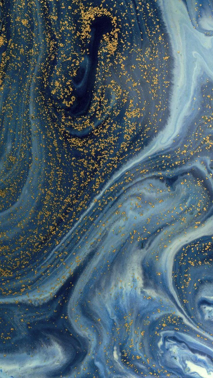 Marmoroptik, Dunkelblau, Goldglitzer, Wirbel, Flüssige Farben, Sperrbildschirm fürs iPhone