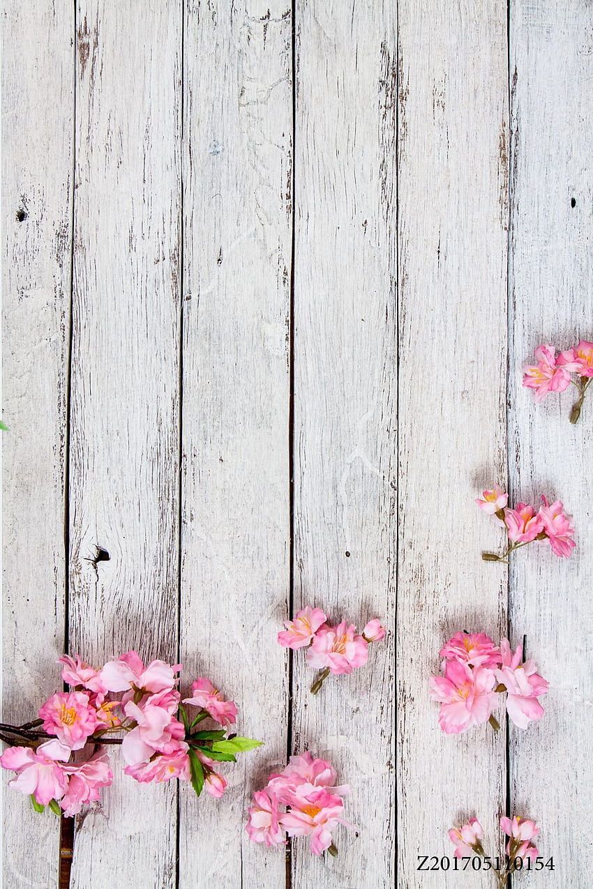 Weißes Holz, Rosa Blüten, Frühling, Vertikal, HD, Handy-Hintergrund im Hochformat