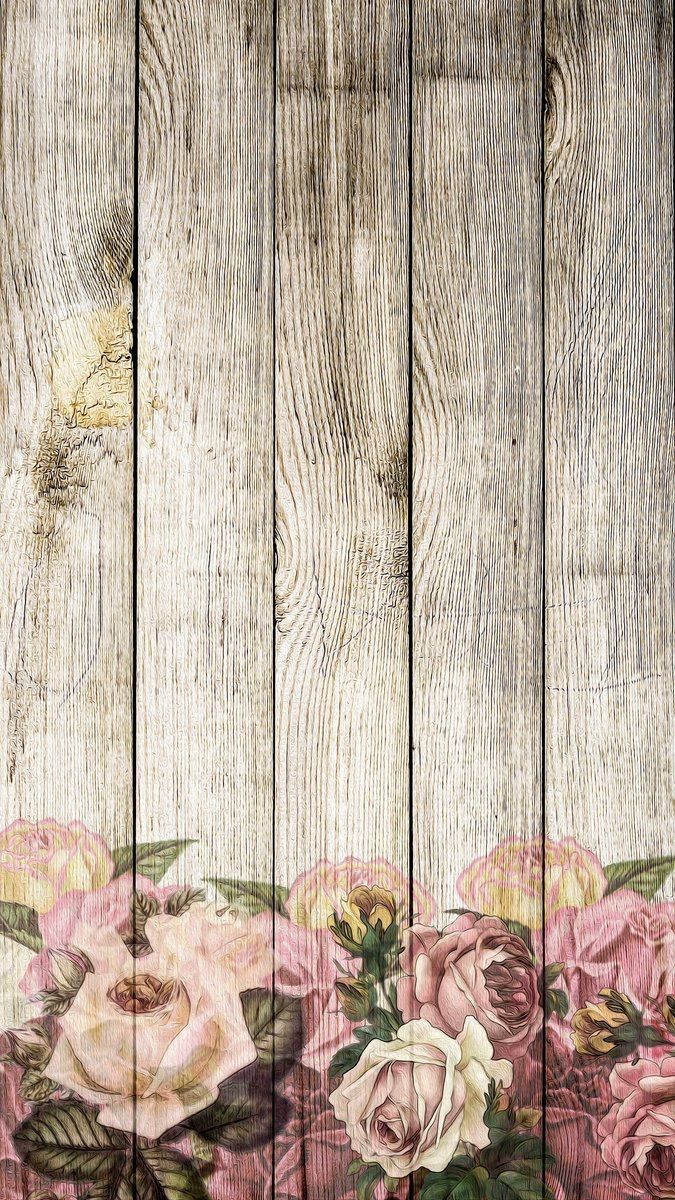 Altholz, Rosen, Vintage, Romantisch, Hochformat, Hintergrundbild fürs Smartphone