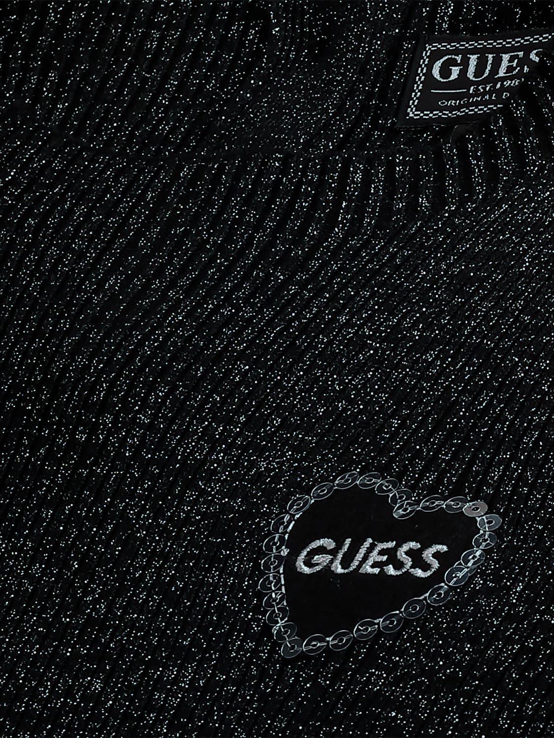 Guess, Logo, Herz, Schwarzer Stoff, Modemarke, Full HD, Hintergrundbild fürs Tablet