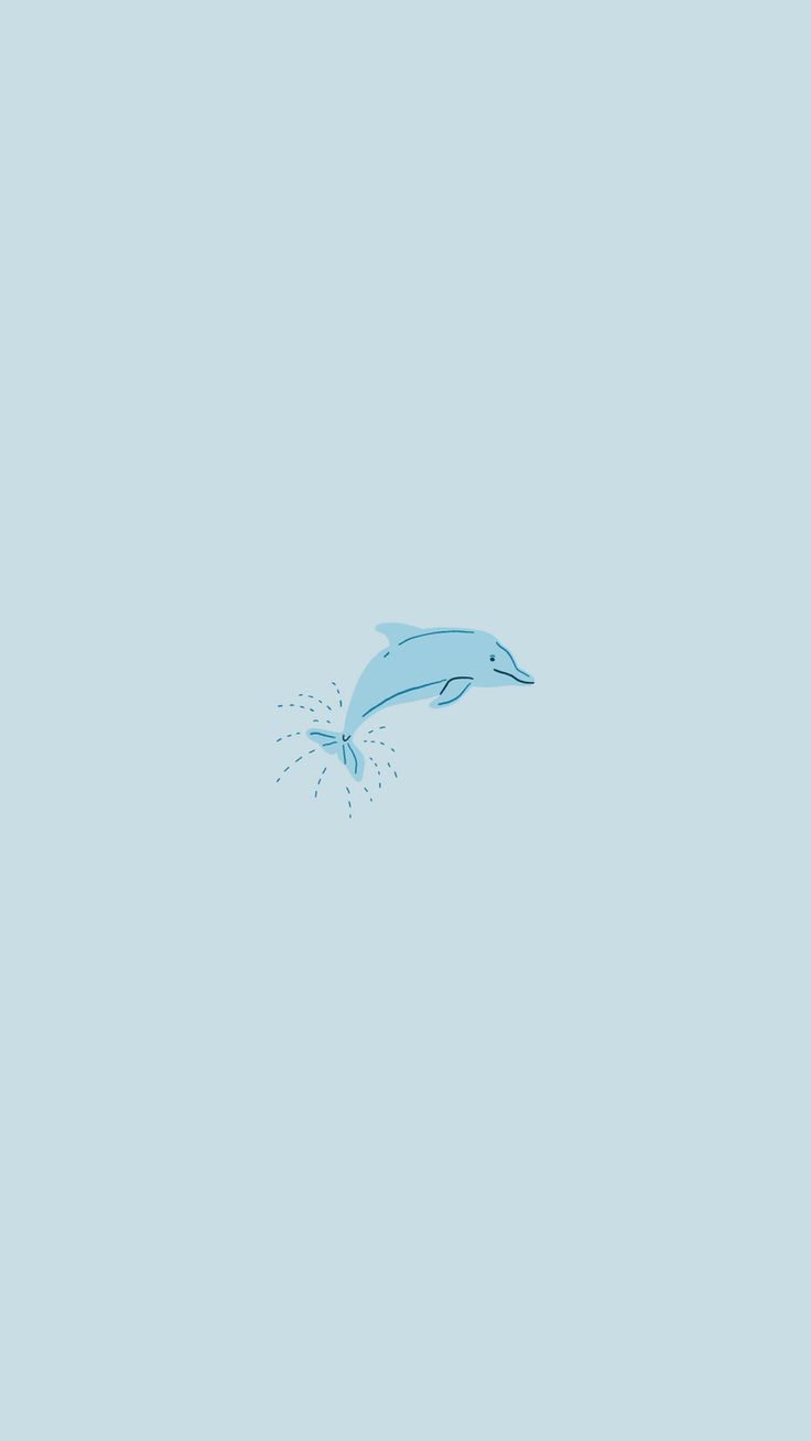 Delfin, Minimalismus, Hellblauer Hintergrund, Illustration, Sperrbildschirm fürs iPhone