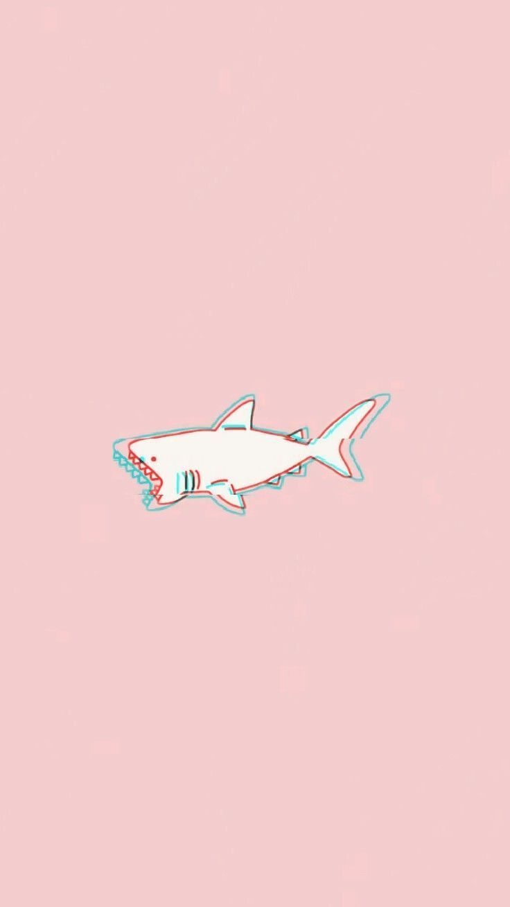 Hai, Zeichnung, Minimalistisch, Rosa Hintergrund, HD, Sperrbildschirm fürs iPhone