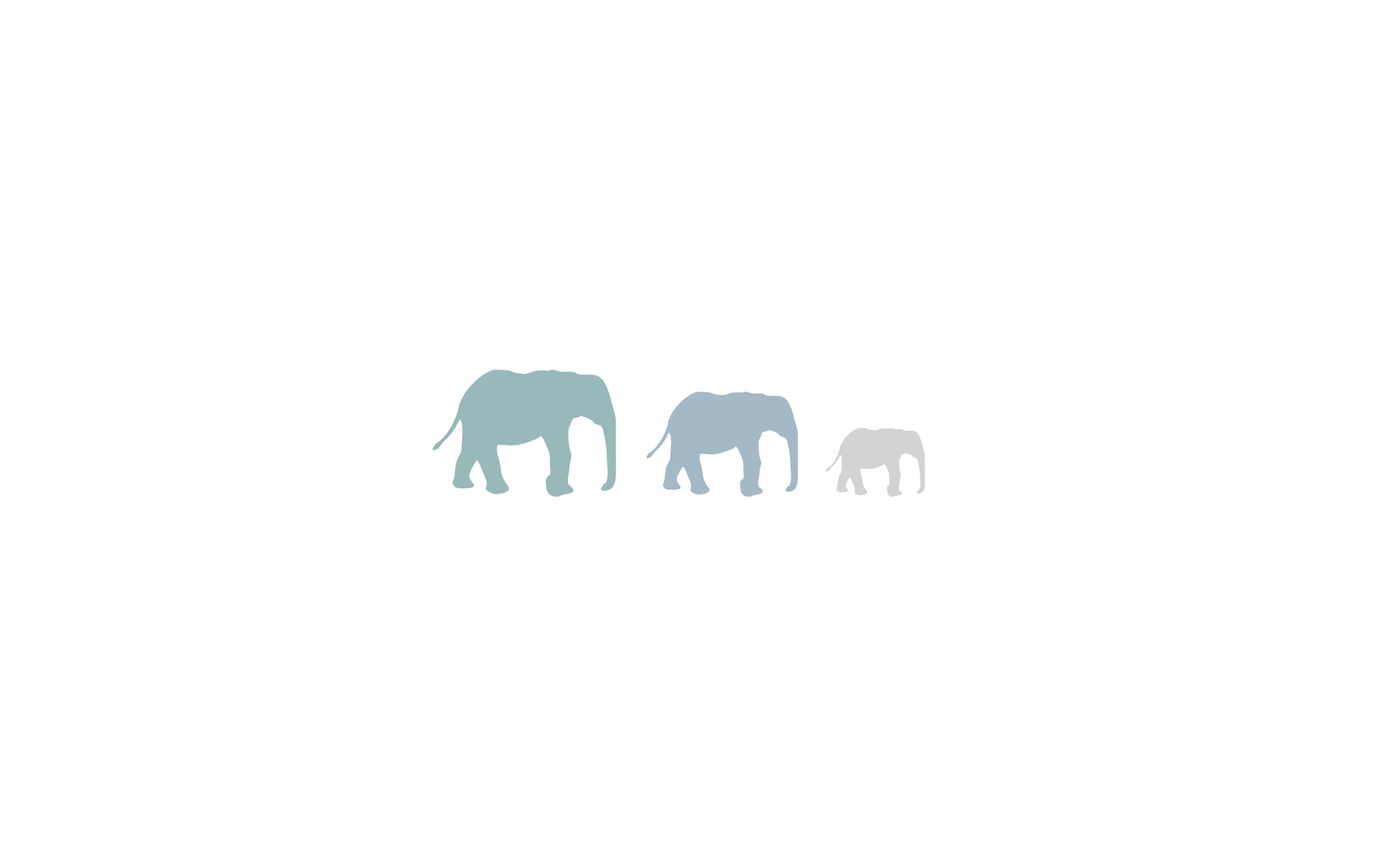 Elefanten-Silhouetten, Familie, Minimalistisch, Weißer Hintergrund, Graublau, 2K Wallpaper