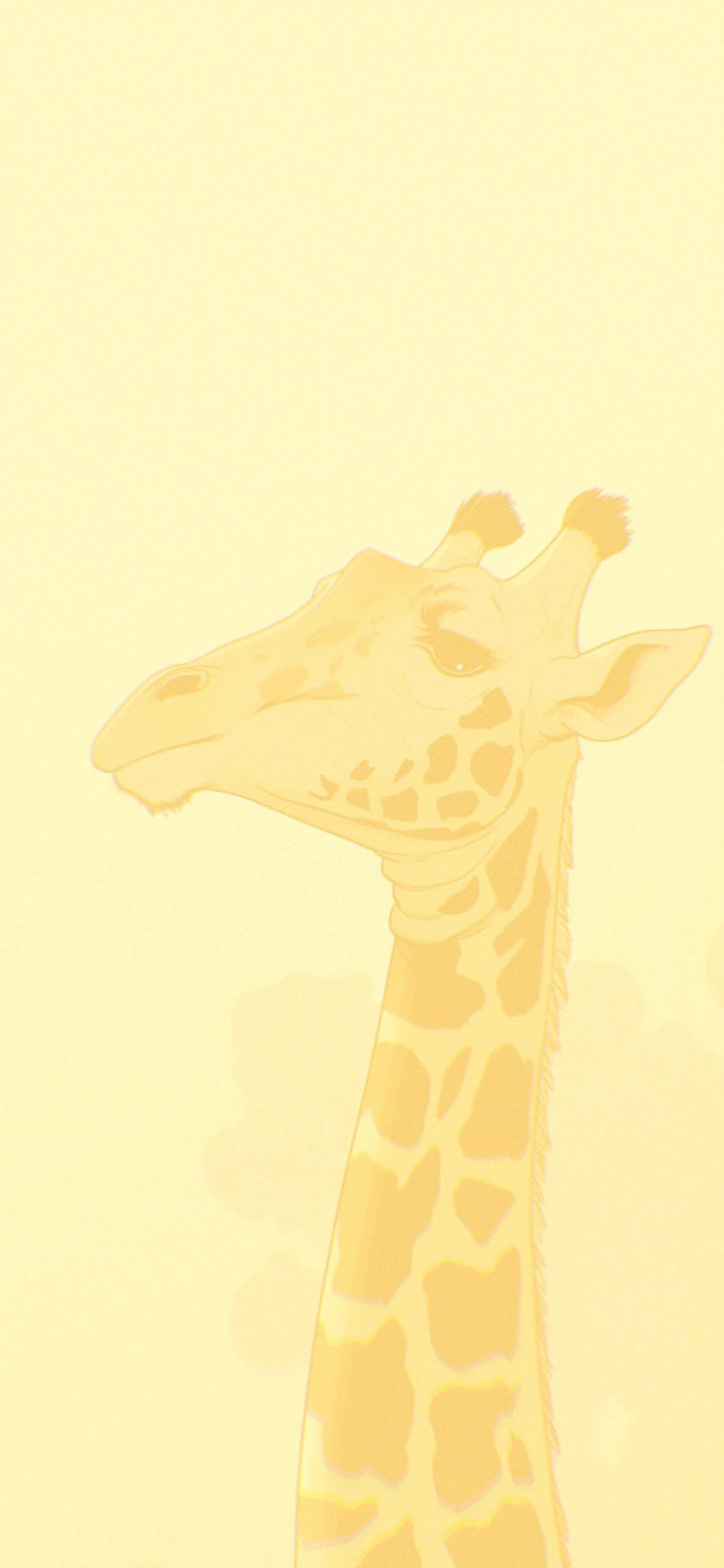 Giraffe, Pastellgelb, Illustration, Minimalistisch, Hochformat, Hintergrundbild fürs Smartphone