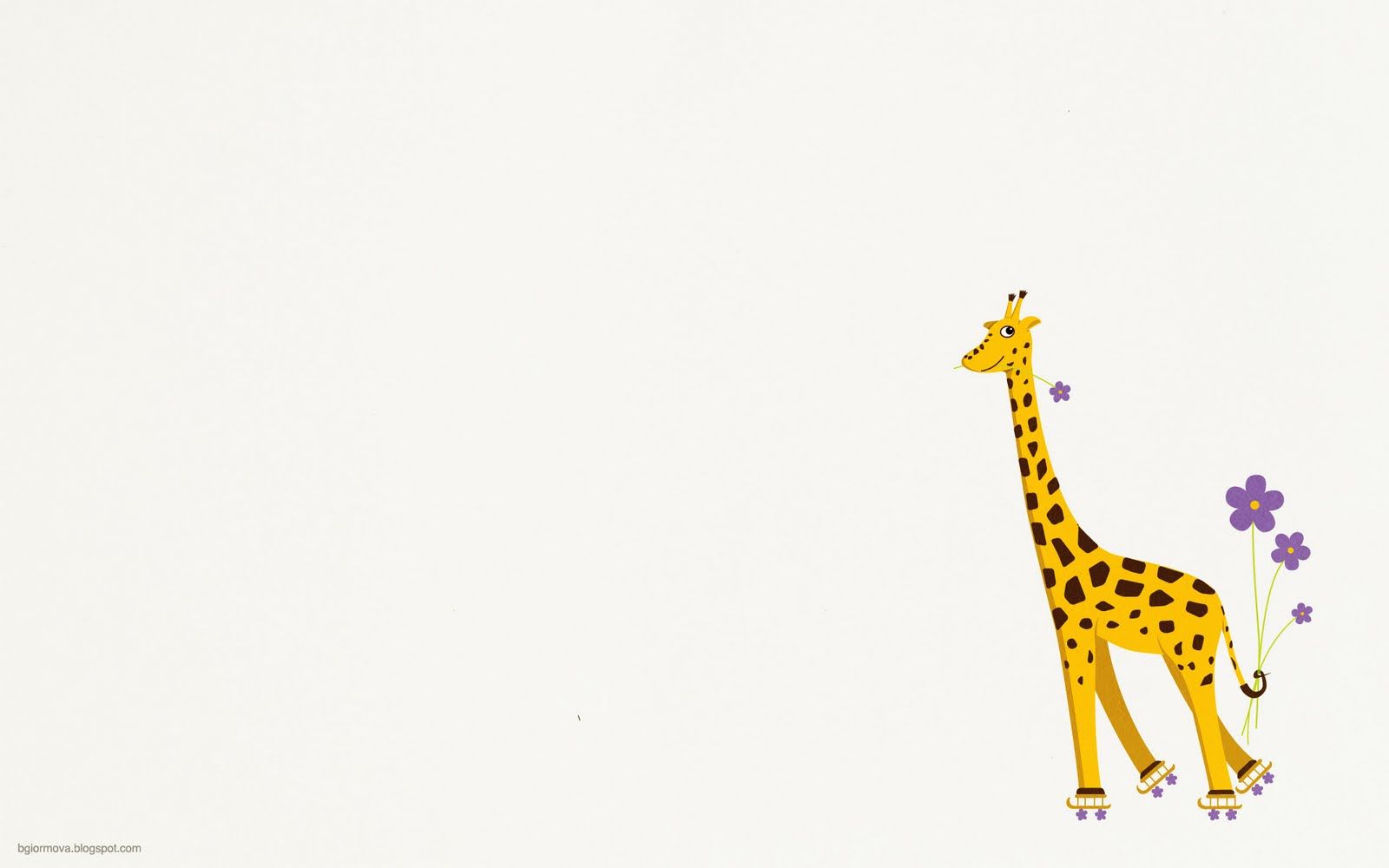 Cartoon-Giraffe, Blume, Minimalistisch, Weißer Hintergrund, HD Wallpaper