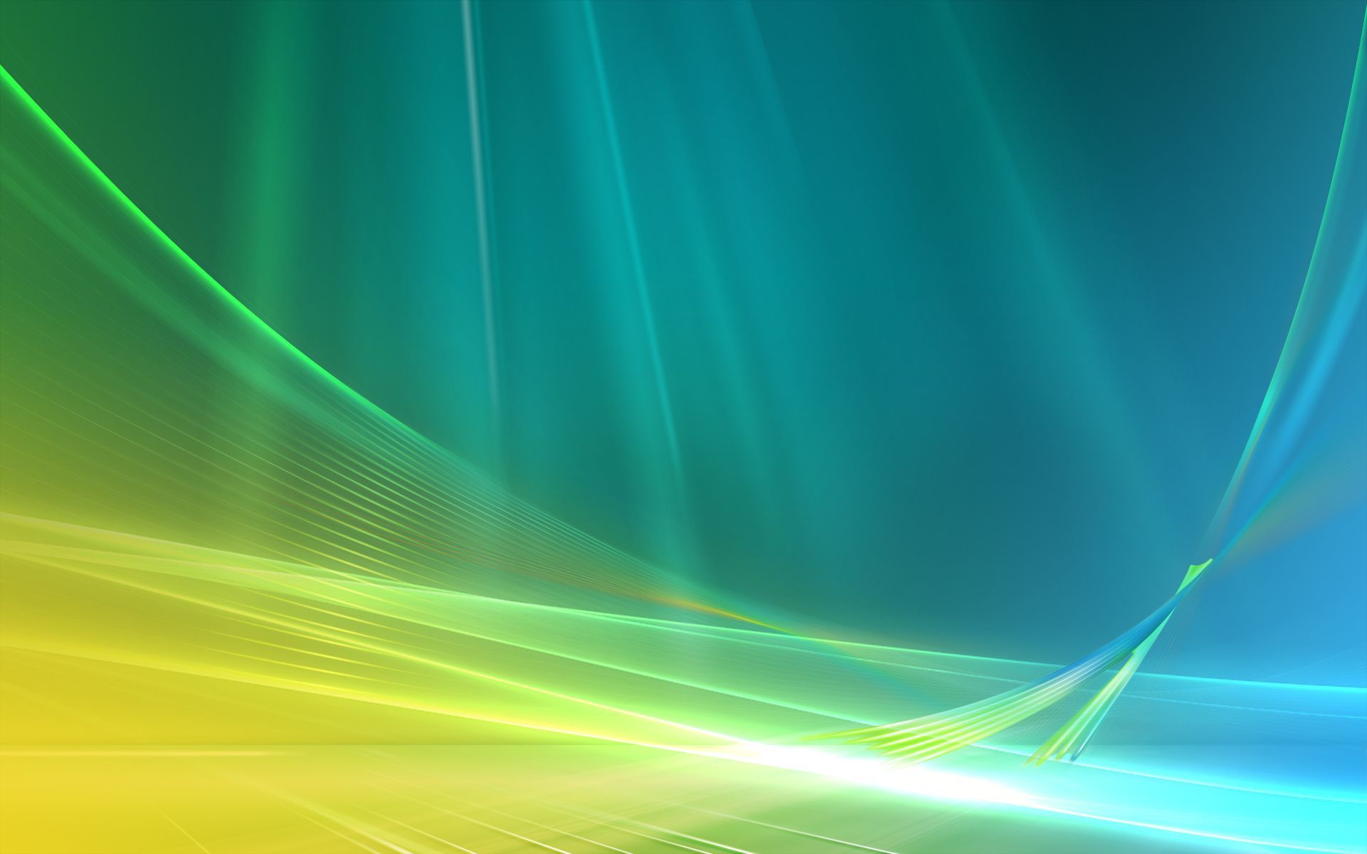 Windows Vista, Aurora, Lichtwellen, Grün, Gelb, Abstrakt, Full HD, Breitbild-Hintergrundbild