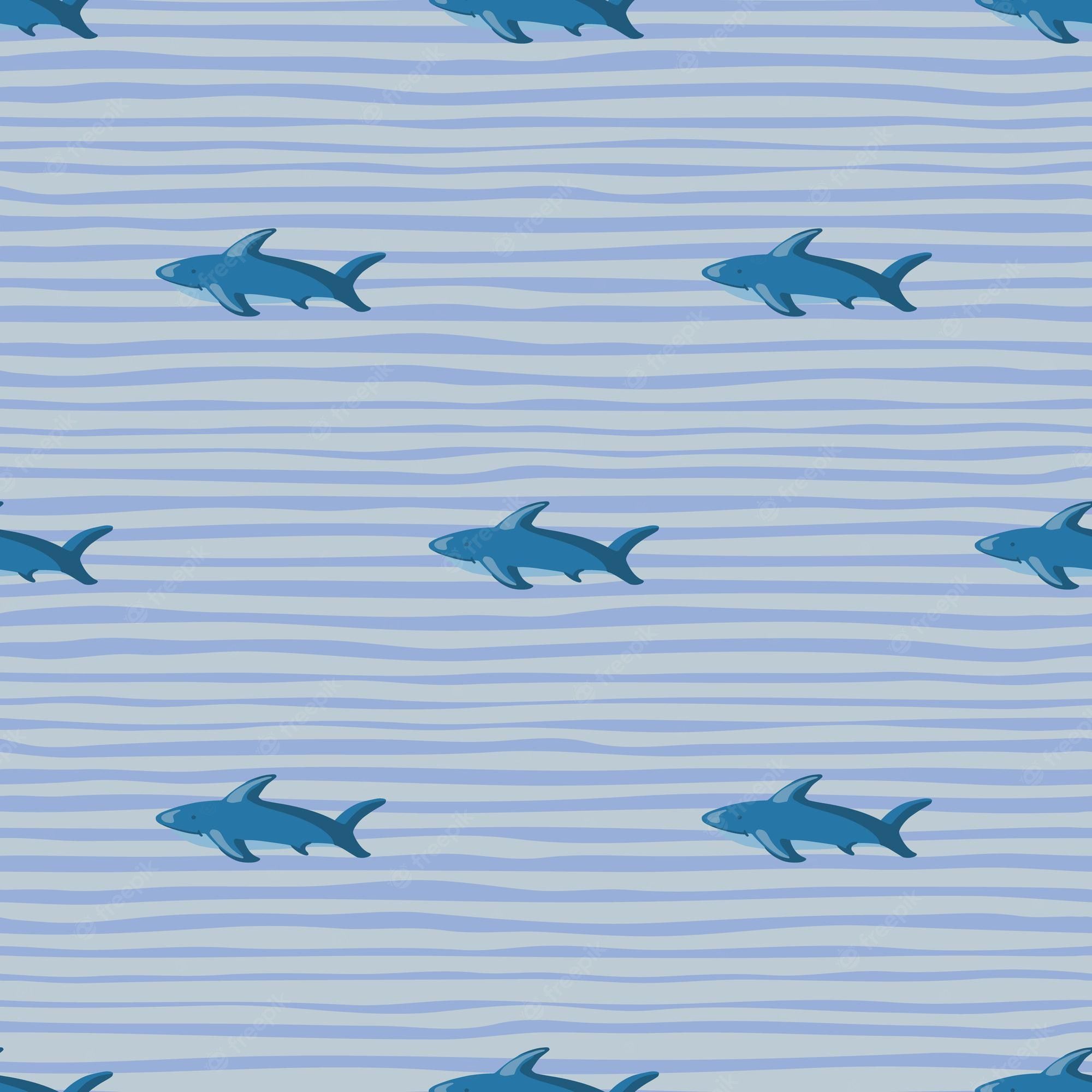 Haie, Muster, Wellenlinien, Blau, Weiß, Full HD, Hintergrundbild fürs Tablet