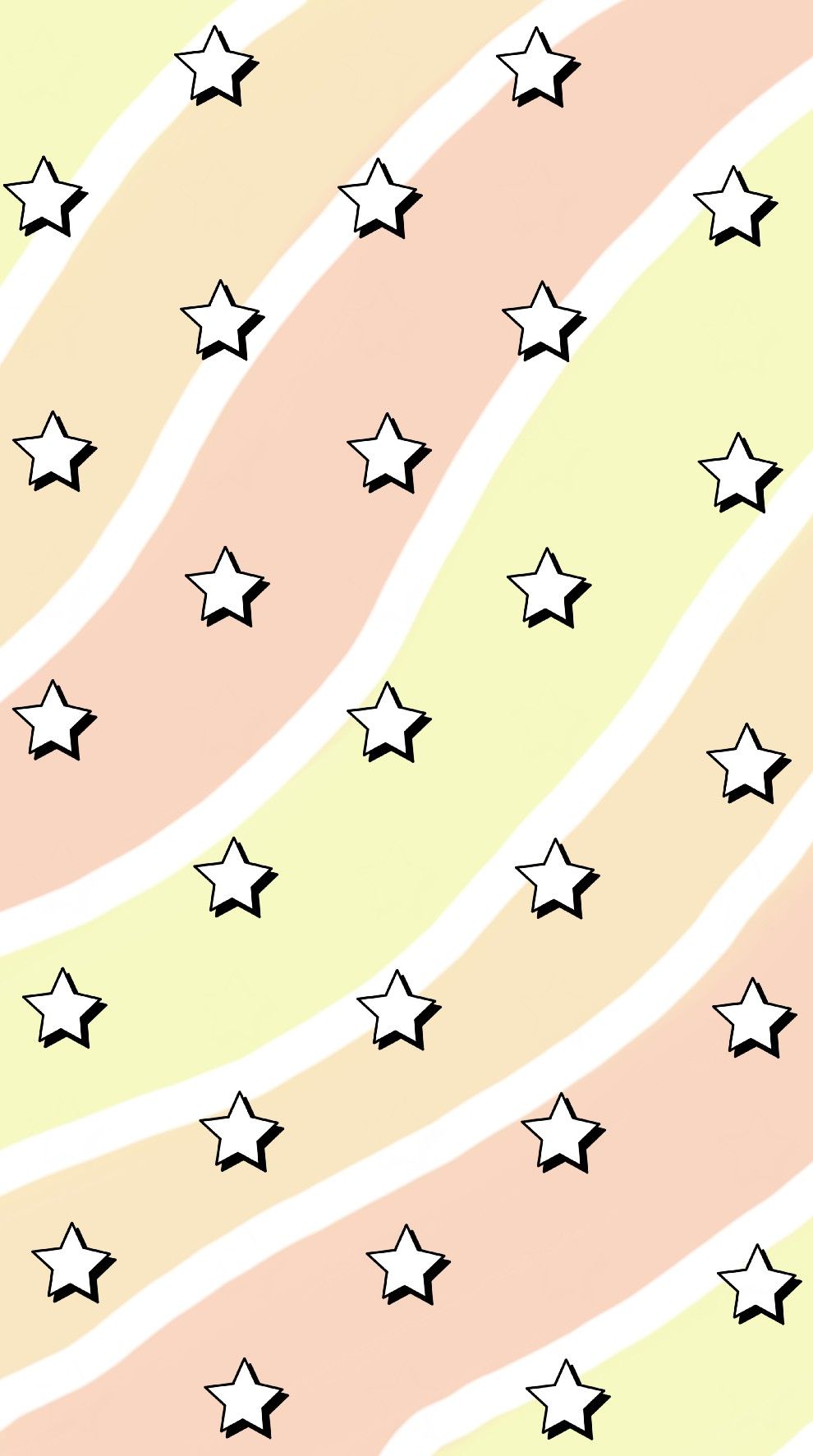 Sternmuster, Wellen, Pastell, Gelb, Pfirsichfarben, HD, Handy-Hintergrund im Hochformat
