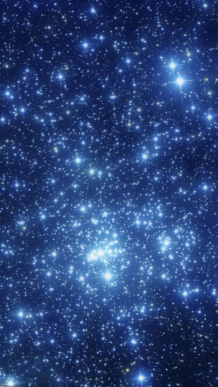 Sternhaufen, Weltall, Blau, Funkeln, Astronomie, Hintergrundbild für iPhone und Android