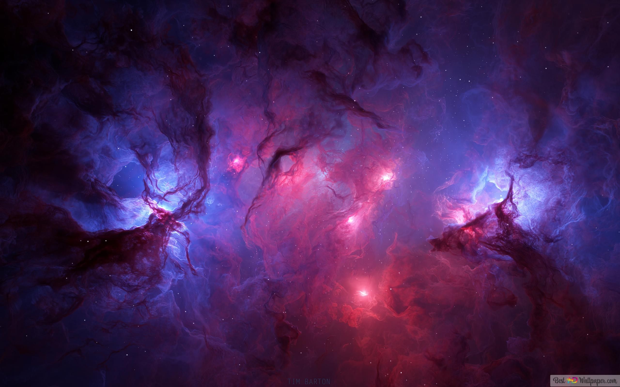 Nebel, Sterne, Violett, Rosa, Kosmos, 16:10, 2K-Hintergrundbild für den Desktop